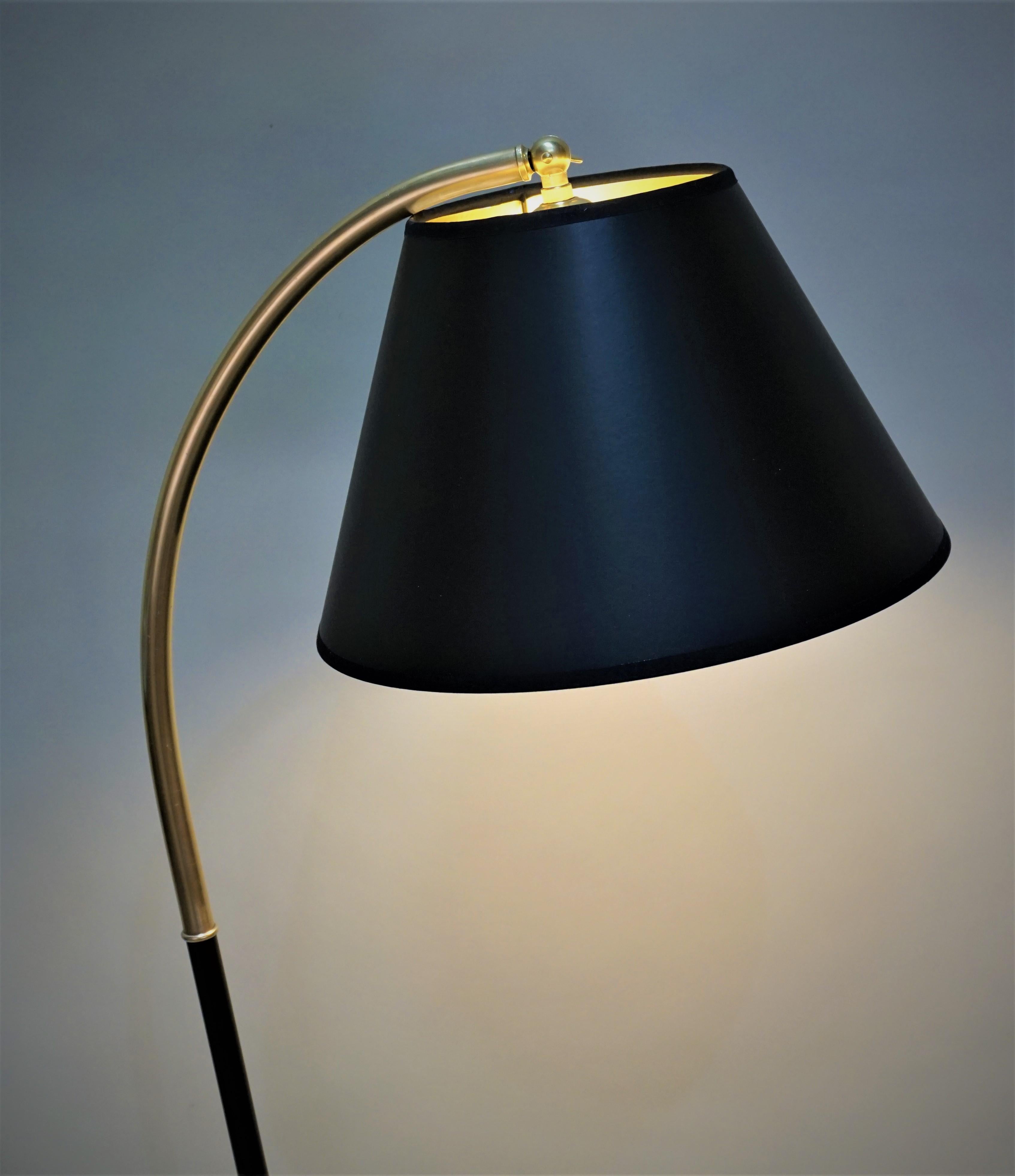 Mid-Century Modern French 1950s Adjustable Bronze Floor Lamp