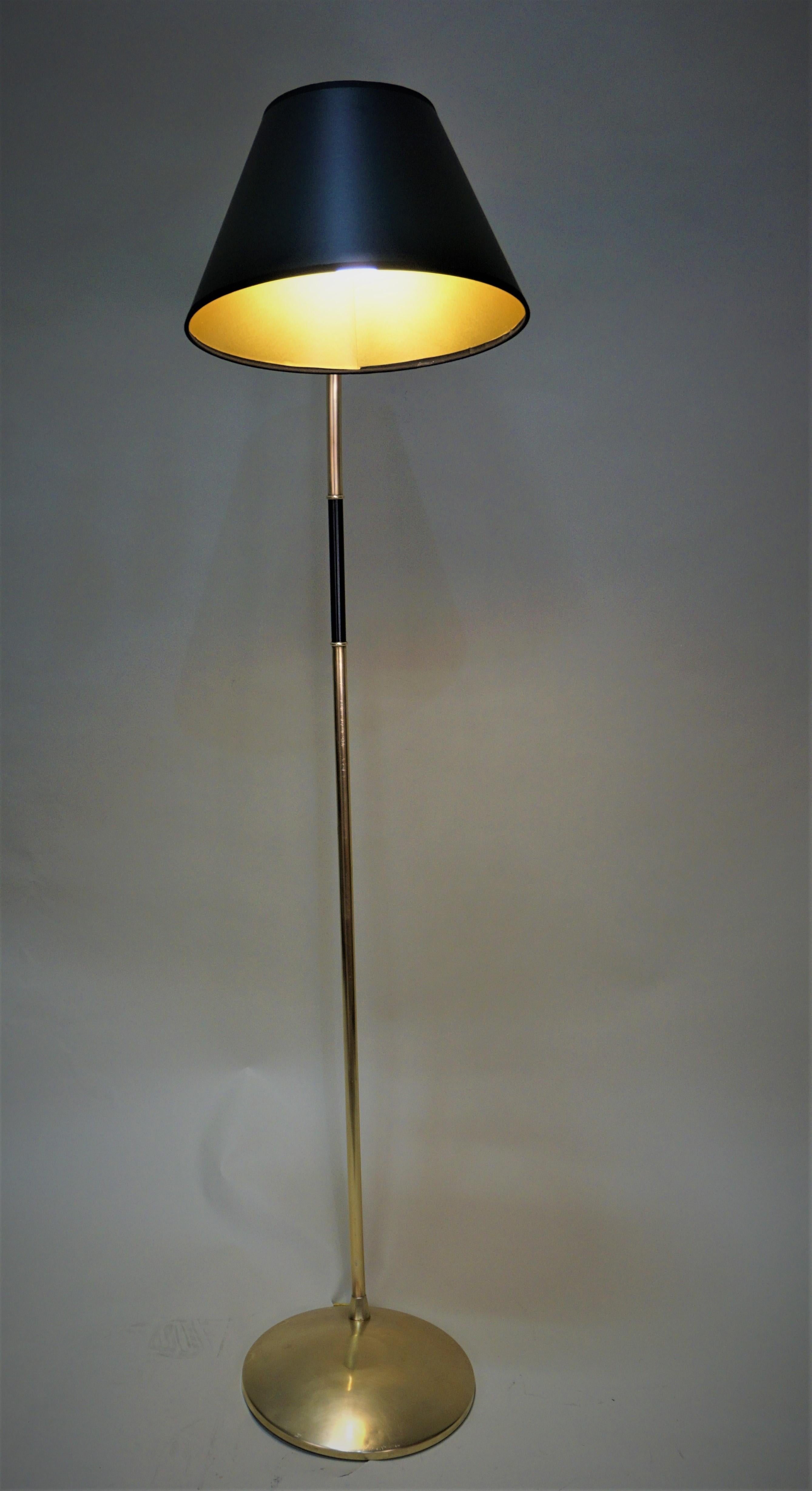 French 1950s Adjustable Bronze Floor Lamp 2