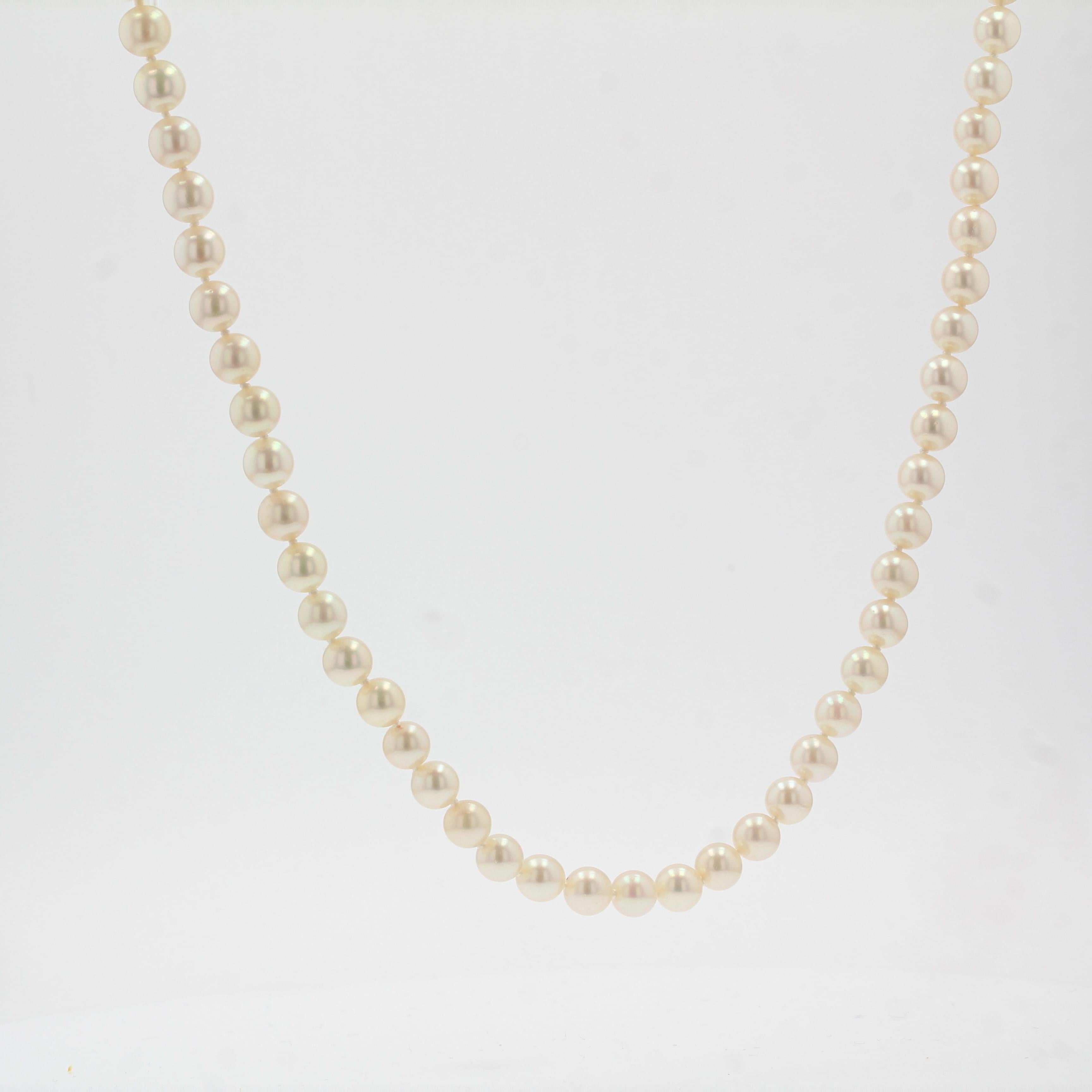 Retro French 1950s Akoya Pearl Choker Necklace For Sale