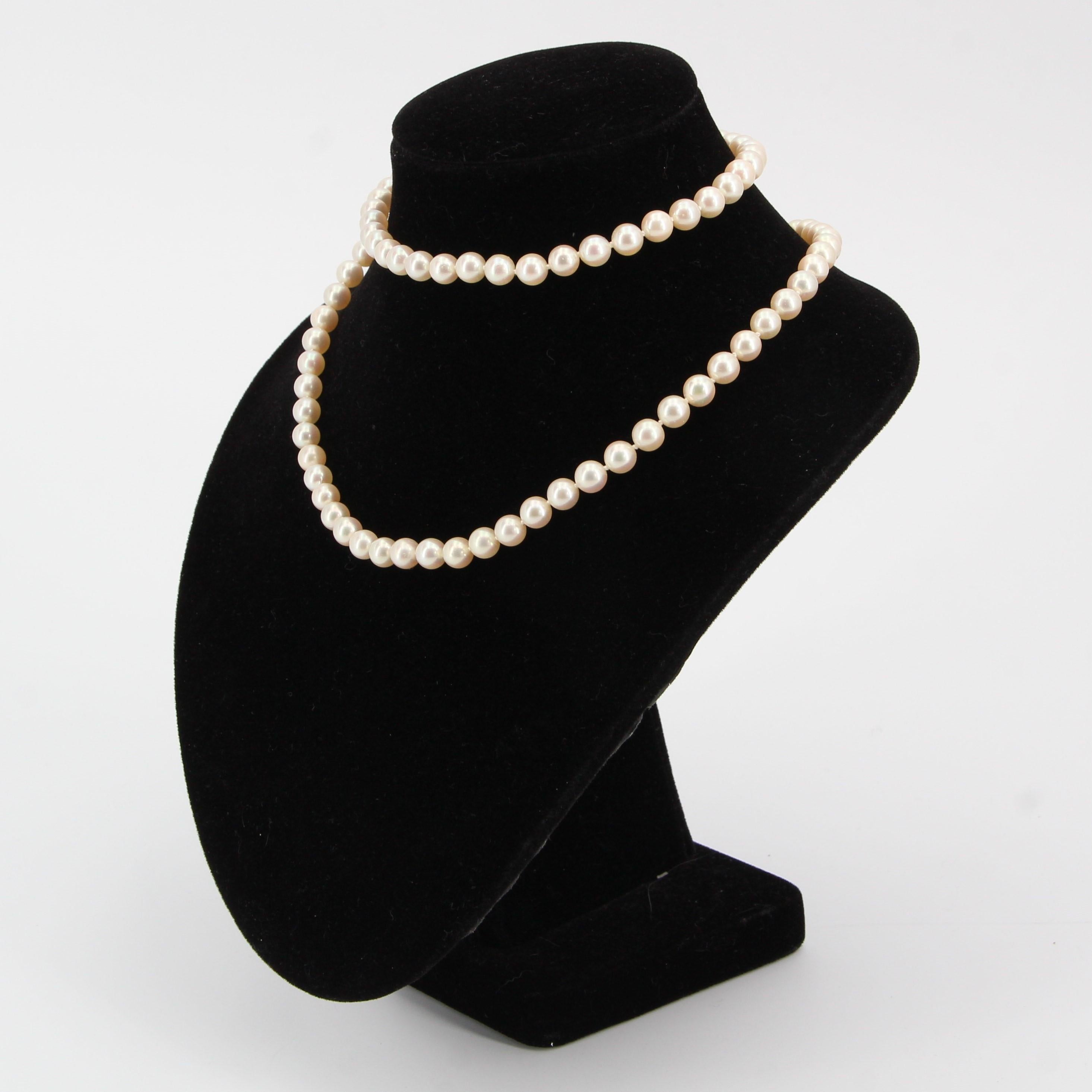French 1950s Akoya Pearl Choker Necklace In Good Condition For Sale In Poitiers, FR
