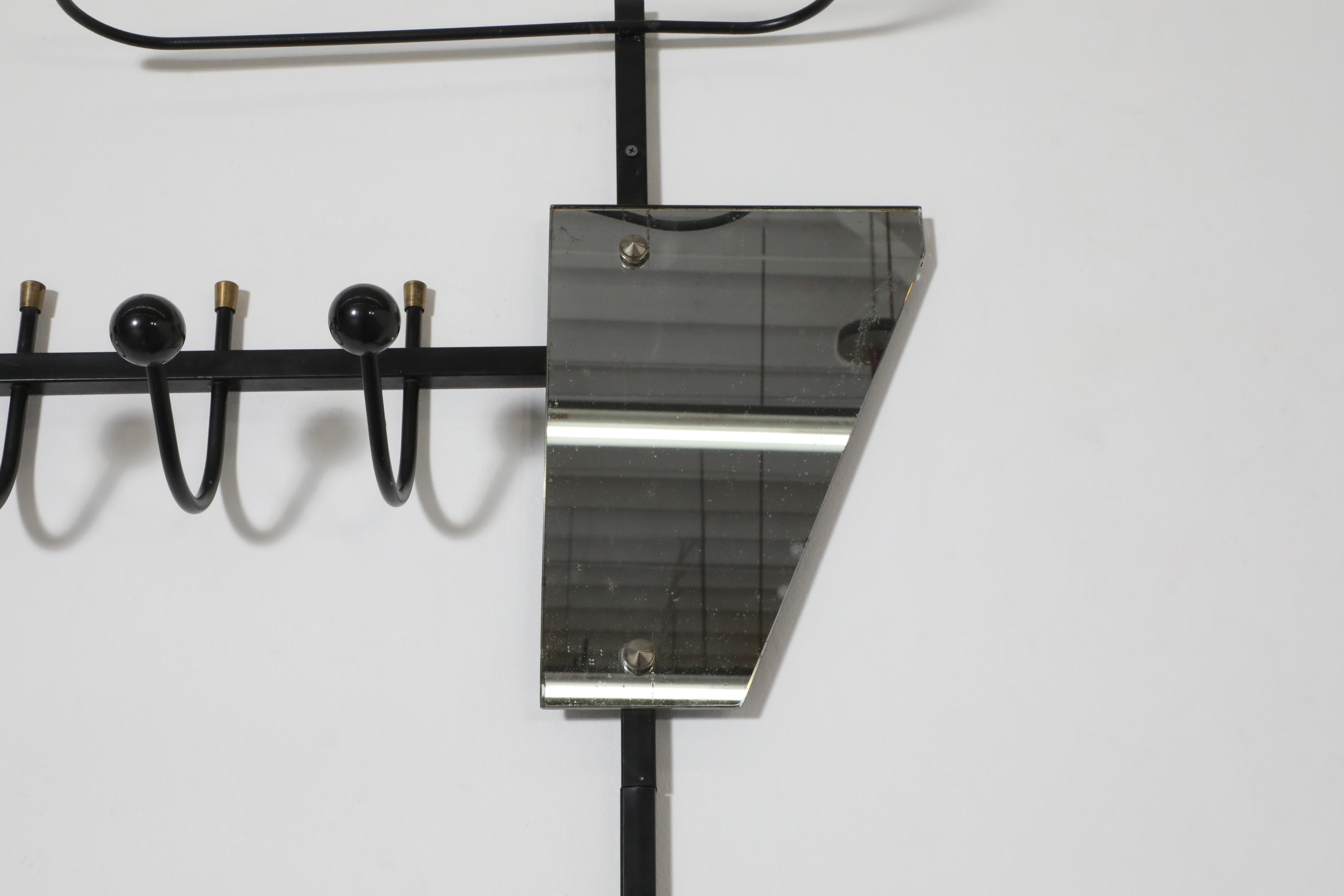 Französischer asymmetrischer Wandventilator mit Spiegel und Umbrella Stand, 1950er Jahre im Angebot 8