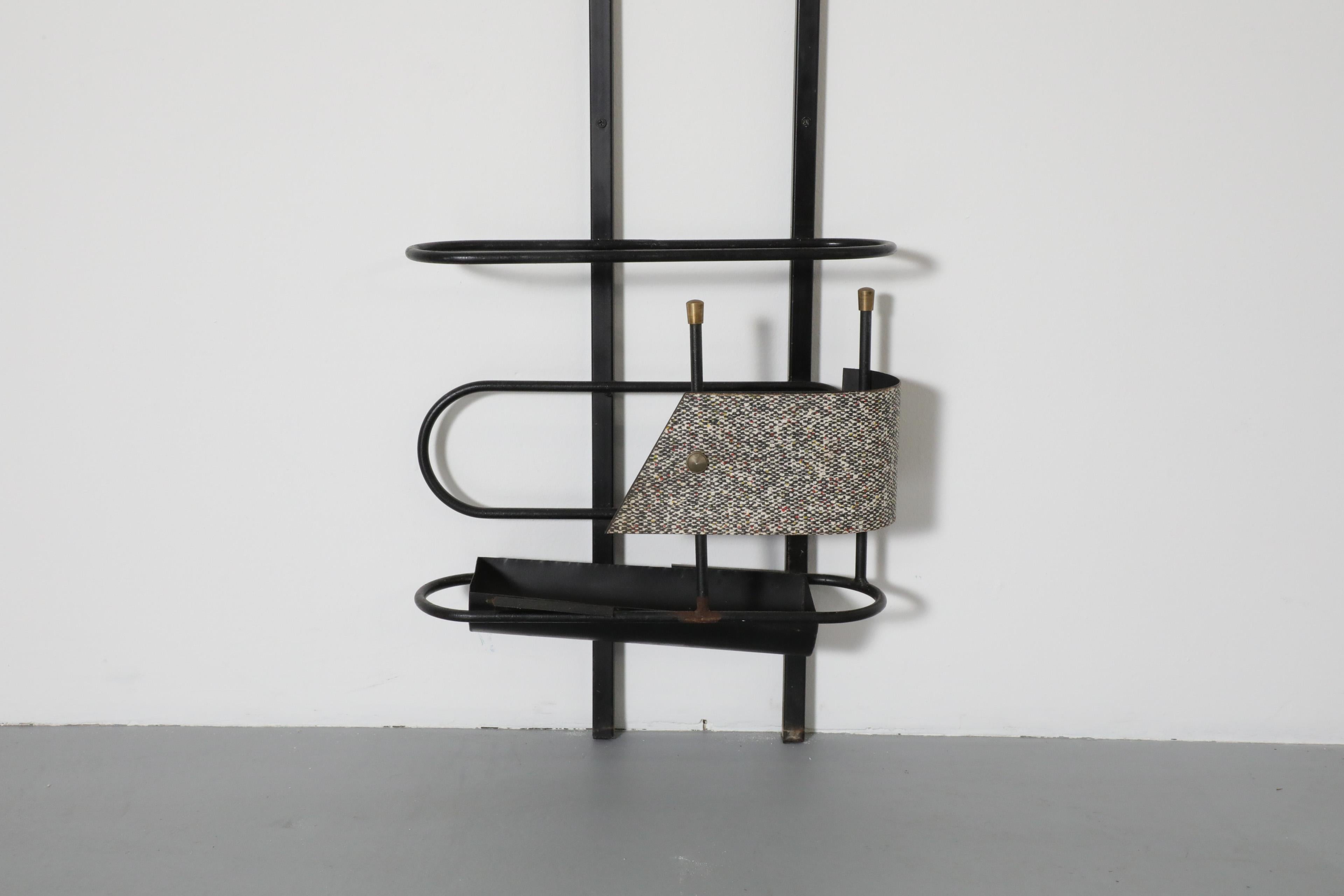 Französischer asymmetrischer Wandventilator mit Spiegel und Umbrella Stand, 1950er Jahre im Angebot 2
