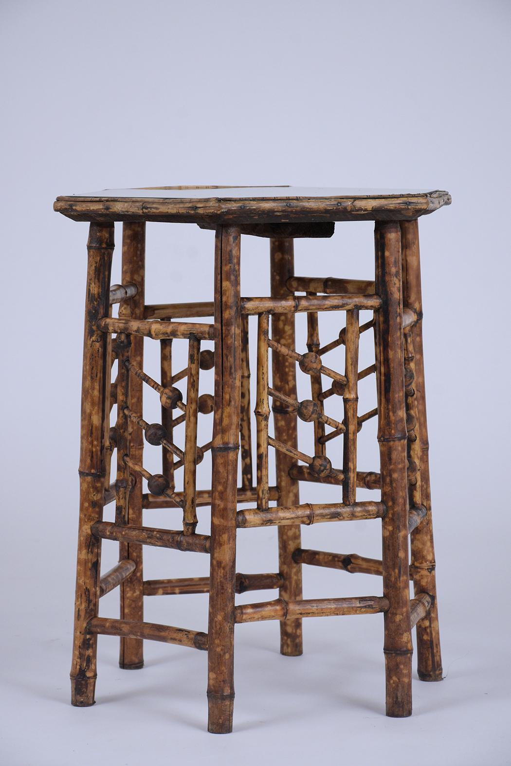 Anglo-Japanese French 1950s Bamboo Side Table