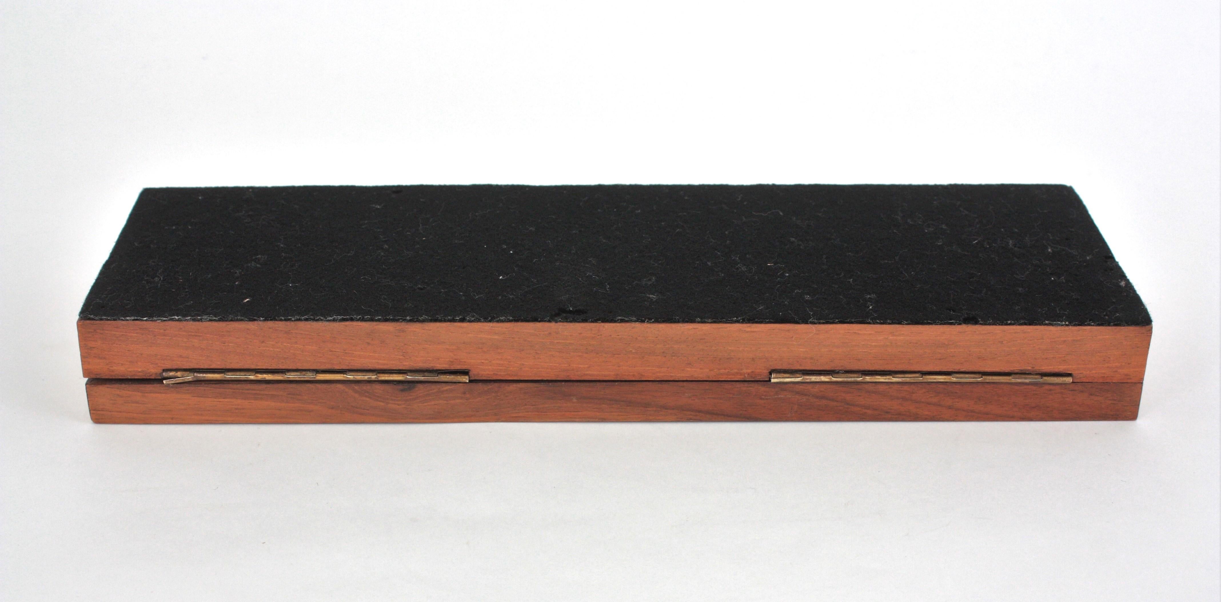 French 1950s Bird Tiles Trinket Box in Ceramic and Wood For Sale 10