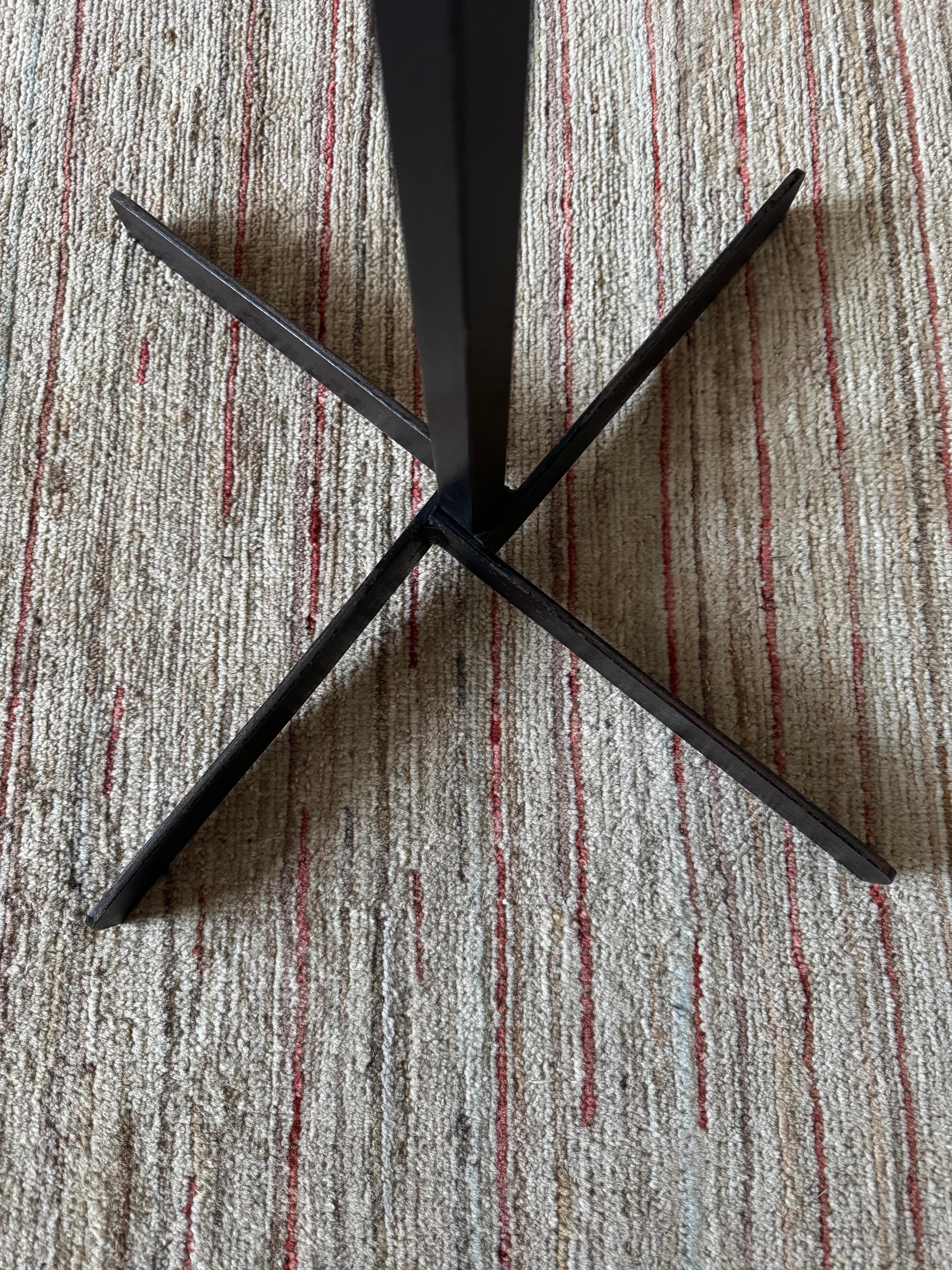 Painted French 1950’s black metal floor lamp For Sale