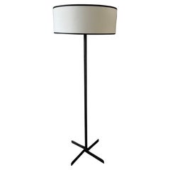 French 1950’s black metal floor lamp