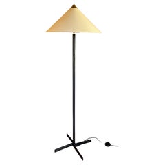 French 1950’s black metal floor lamp