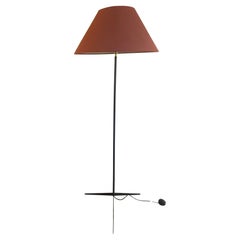 French 1950’s black metal tripod based floor lamp