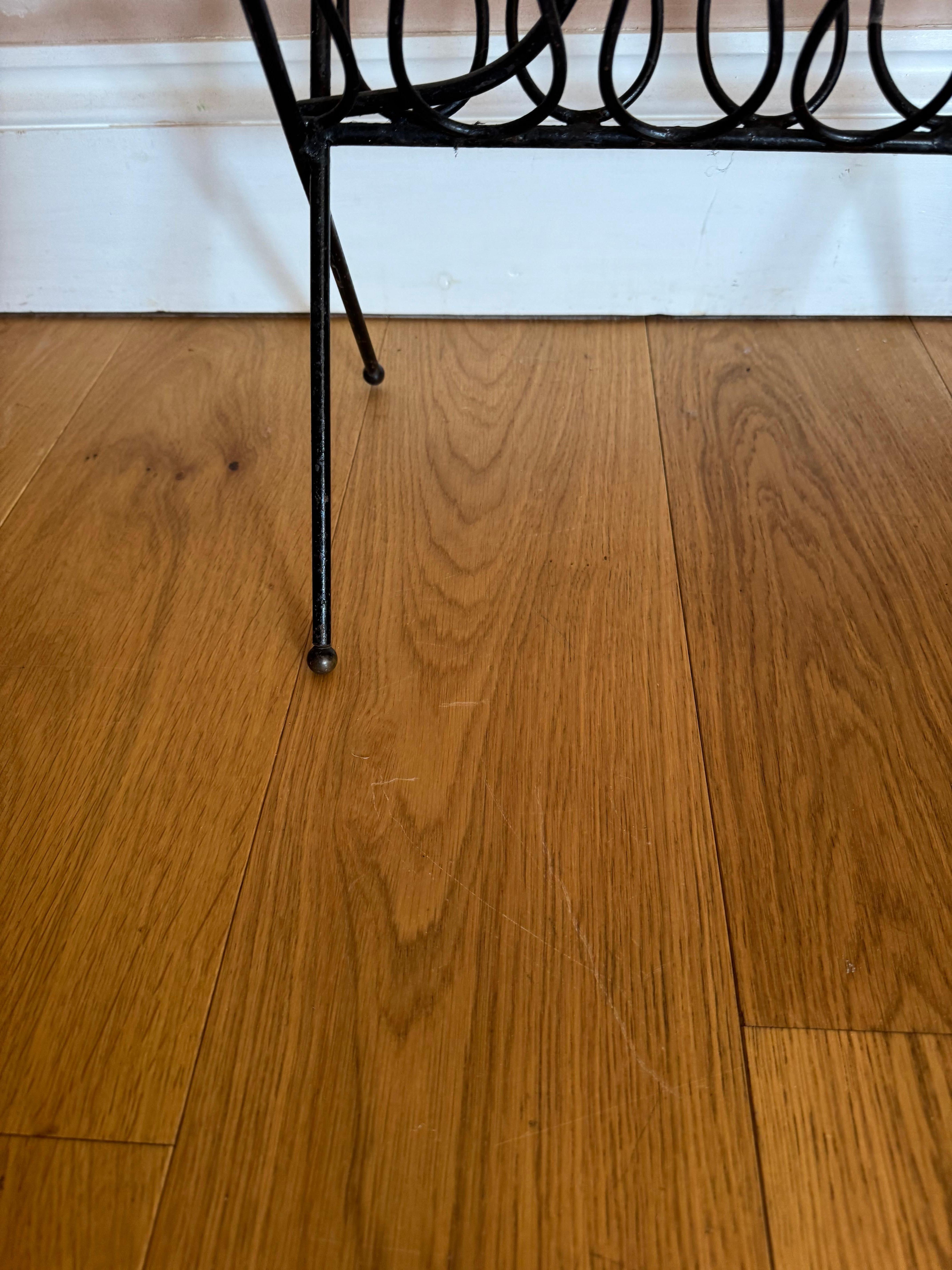 French 1950’s black metal with rope detail and ball feet In Good Condition In London, GB