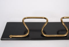 French 1950s Brass and Ebonized Wood Clothes Rack
