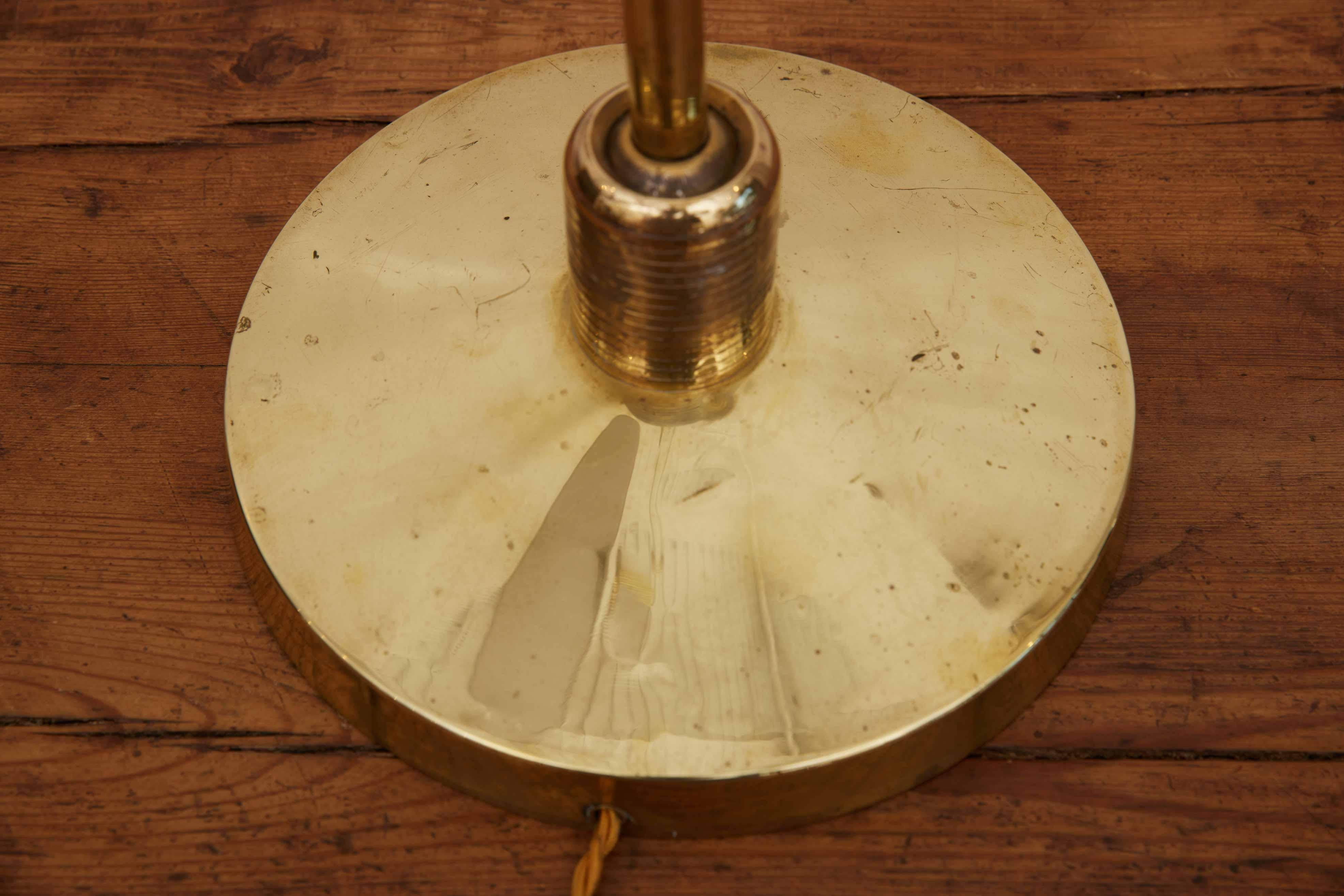 Mid-20th Century French 1950s Brass Floor Lamp by Maison Lunel  For Sale
