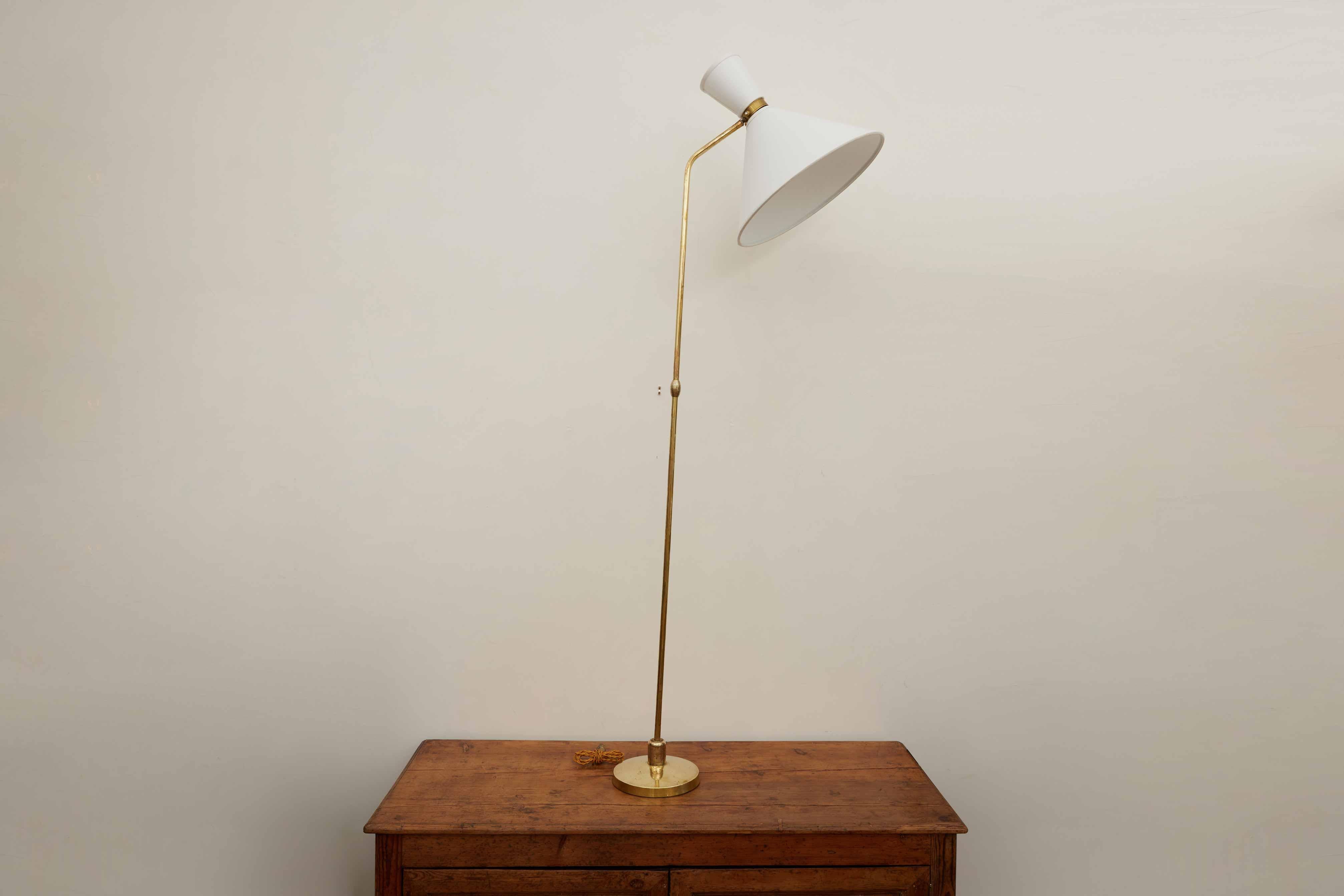 French 1950s Brass Floor Lamp by Maison Lunel  For Sale 5
