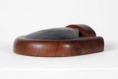 French 1950s Carved Walnut & Shell Trinket Box