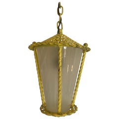 French 1950s Ceiling Light Pendant Lantern