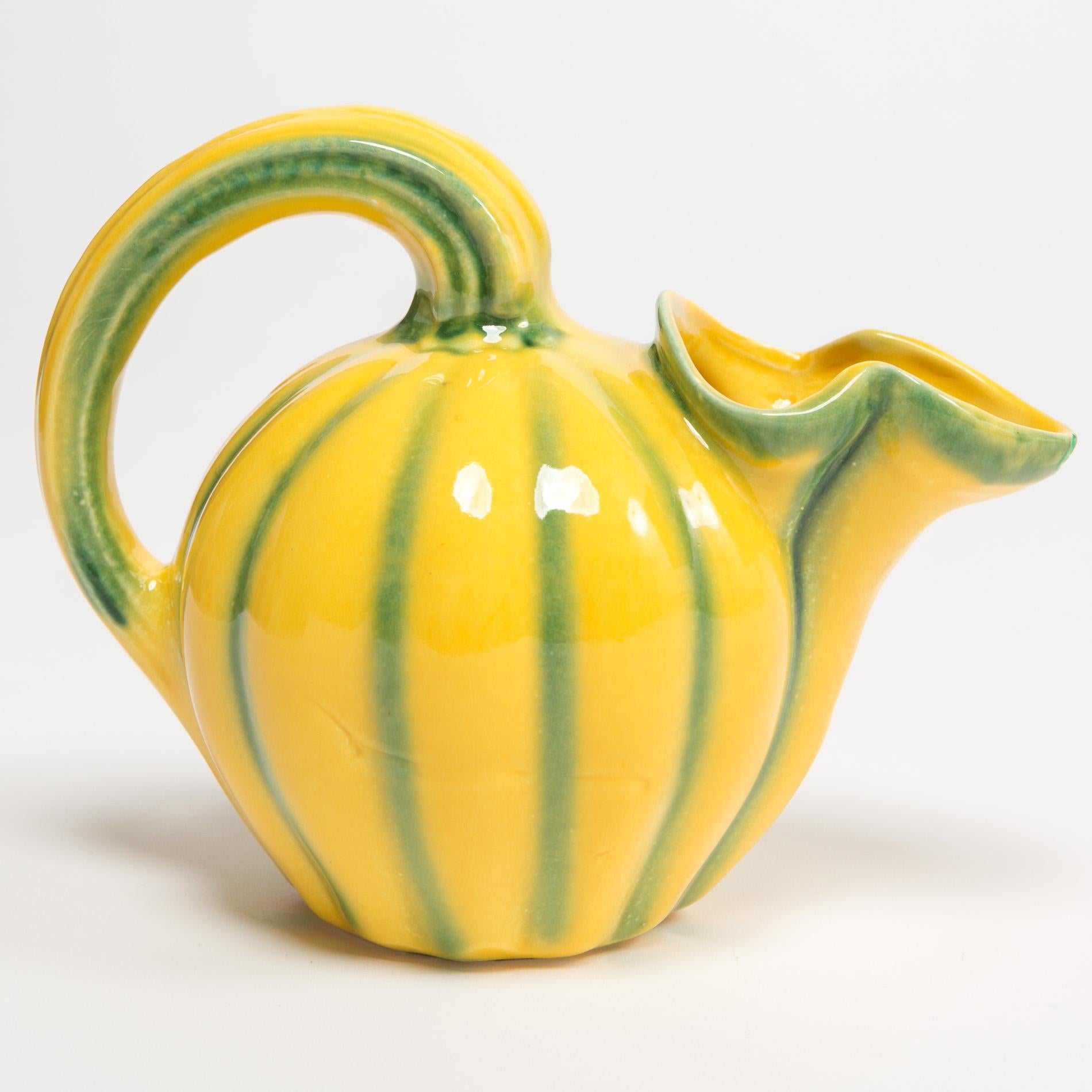 Squash yellow and green pitcher or jug. Perfect for water, milk or juice.
  