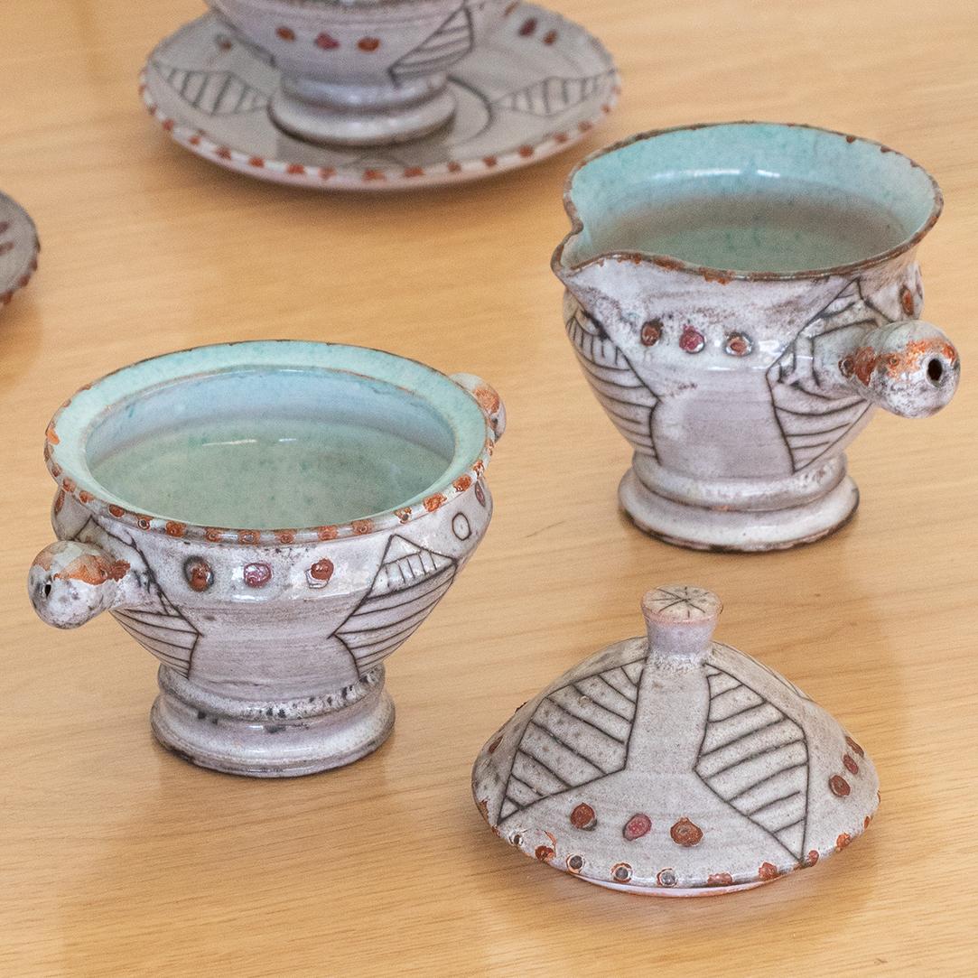 French 1950's Ceramic Tea Set by Vallauris 2