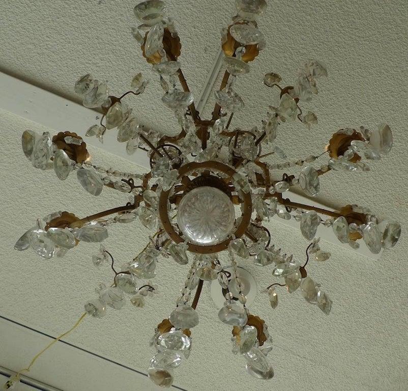 20th Century French 1950s Crystal and Glass Marie Therese Chandelier with Twelve-Light For Sale