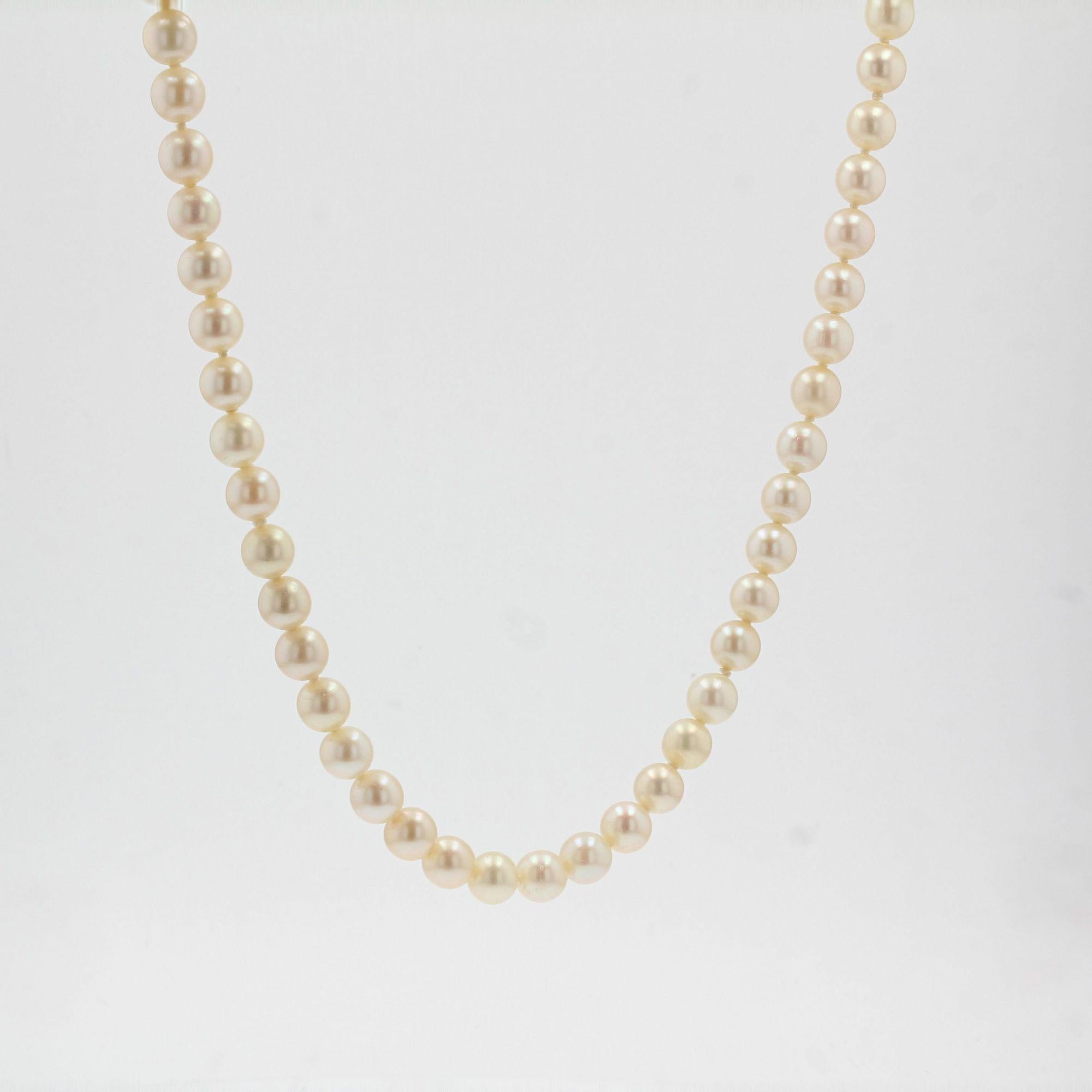Collier ras du cou en perles de culture des années 1950 en vente 5