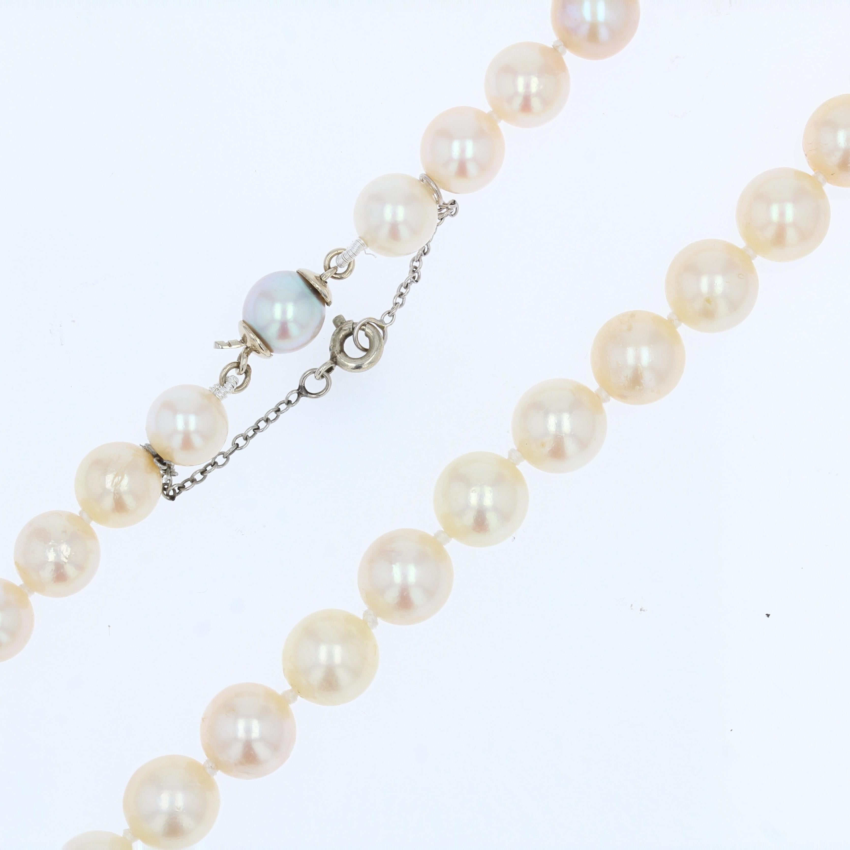 French 1950s Cultured Pearl Choker Necklace For Sale 3