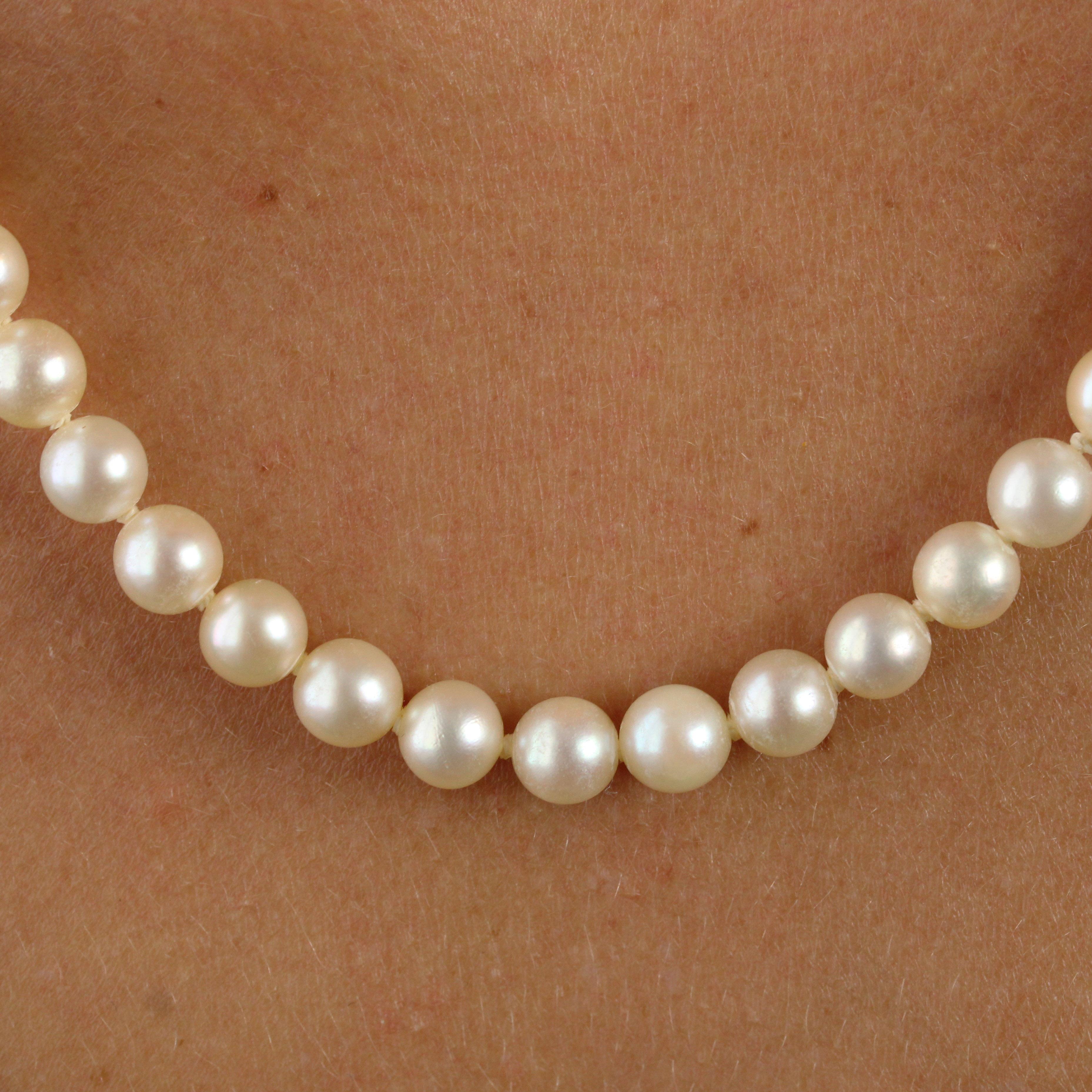 the beads from a pearl necklace fell down