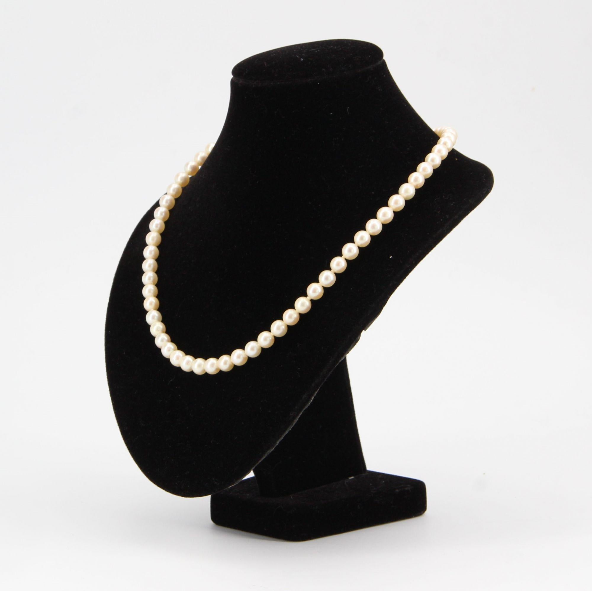 Perle Collier ras du cou en perles de culture des années 1950 en vente