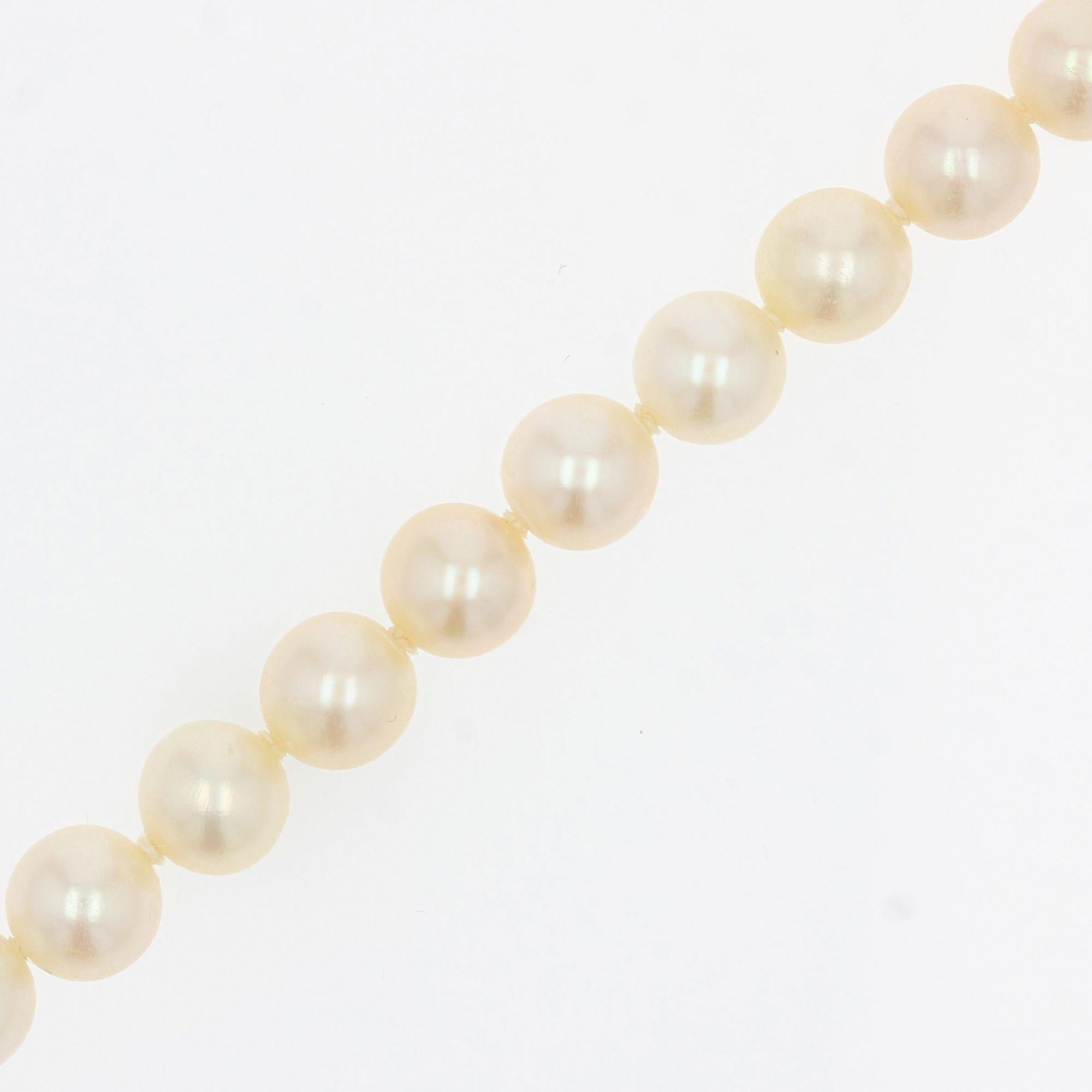 Bead French 1950s Cultured Pearl Choker Necklace For Sale