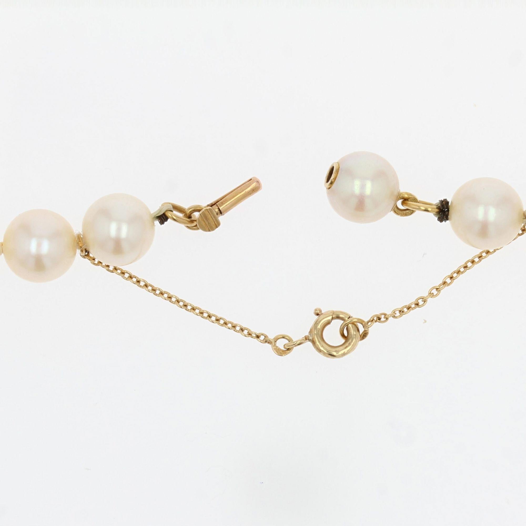 Women's French 1950s Cultured Pearl Choker Necklace For Sale