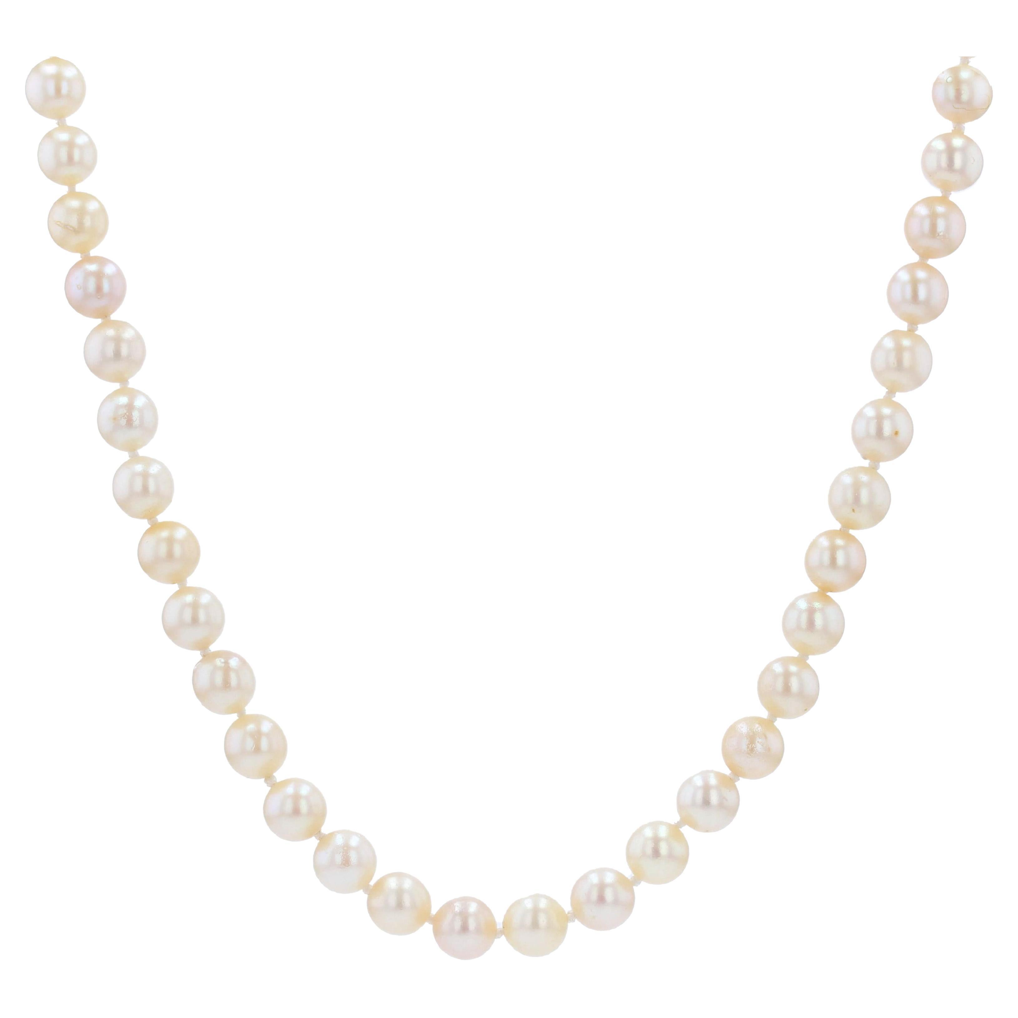 French 1950s Cultured Pearl Choker Necklace