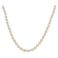 French 1950s Cultured Pearl Falling Necklace