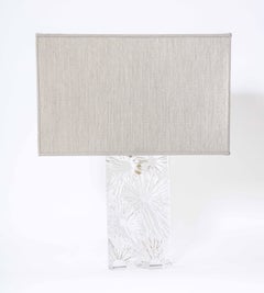 French 1950s Daum "Chardon" Cristal Table Lamp