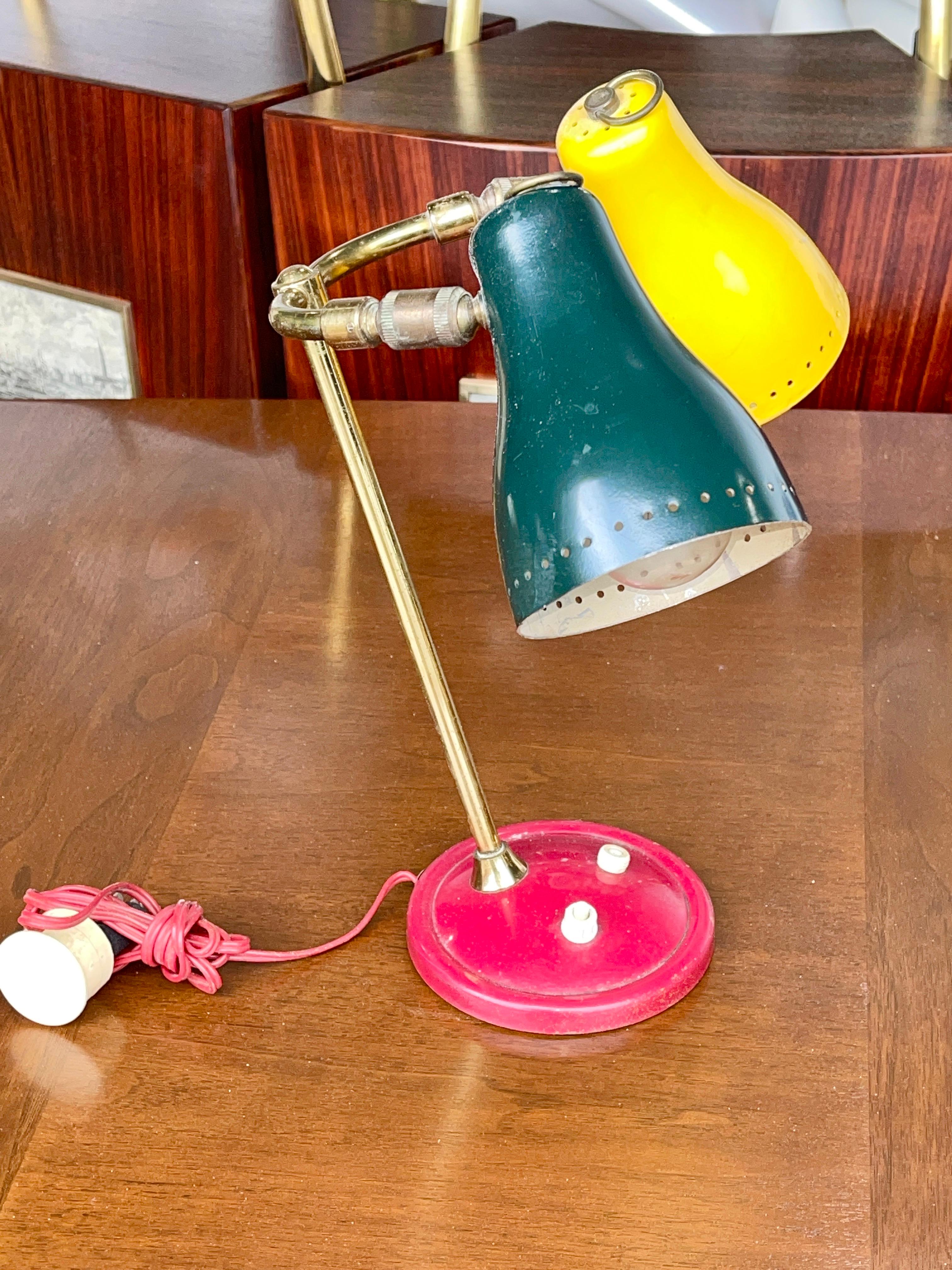 Lampe de bureau à deux têtes des années 50 en vente 8