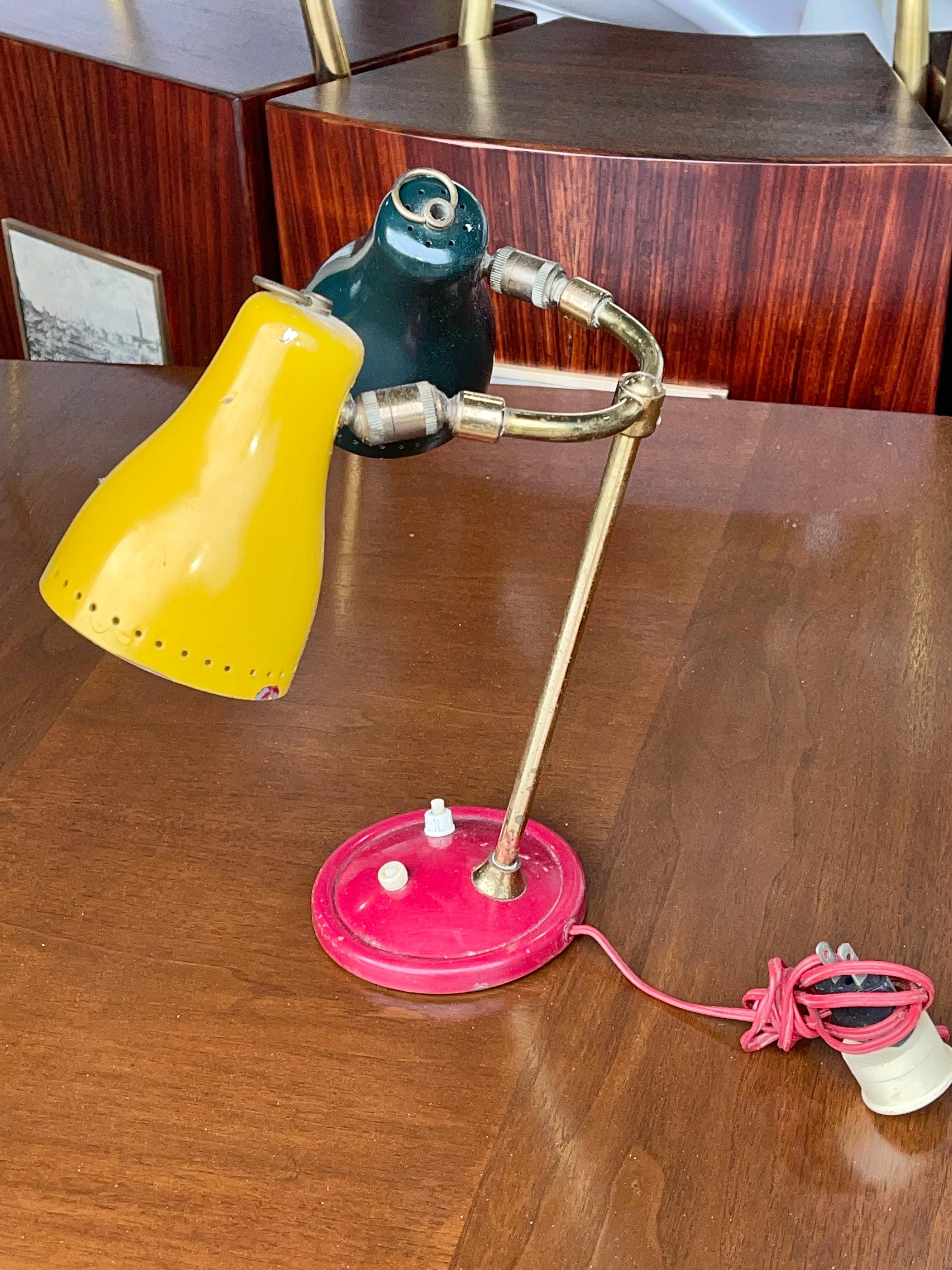 Lampe de bureau à deux têtes des années 50 en vente 9