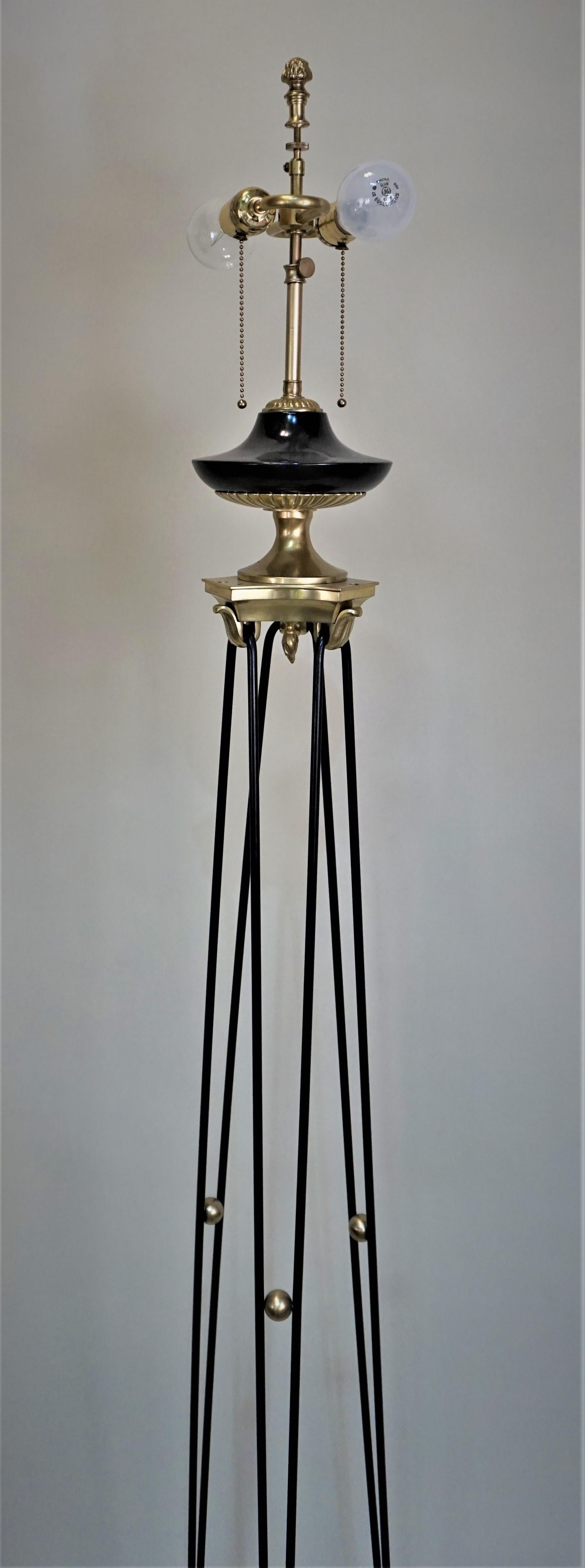 French 1950s Empire Style Bronze Floor Lamp 3