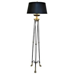 French 1950s Empire Style Bronze Floor Lamp