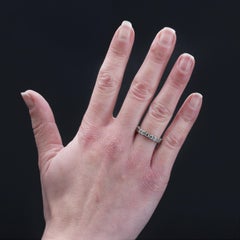 French 1950s Eternity Diamonds 18 Karat White Gold Wedding Ring