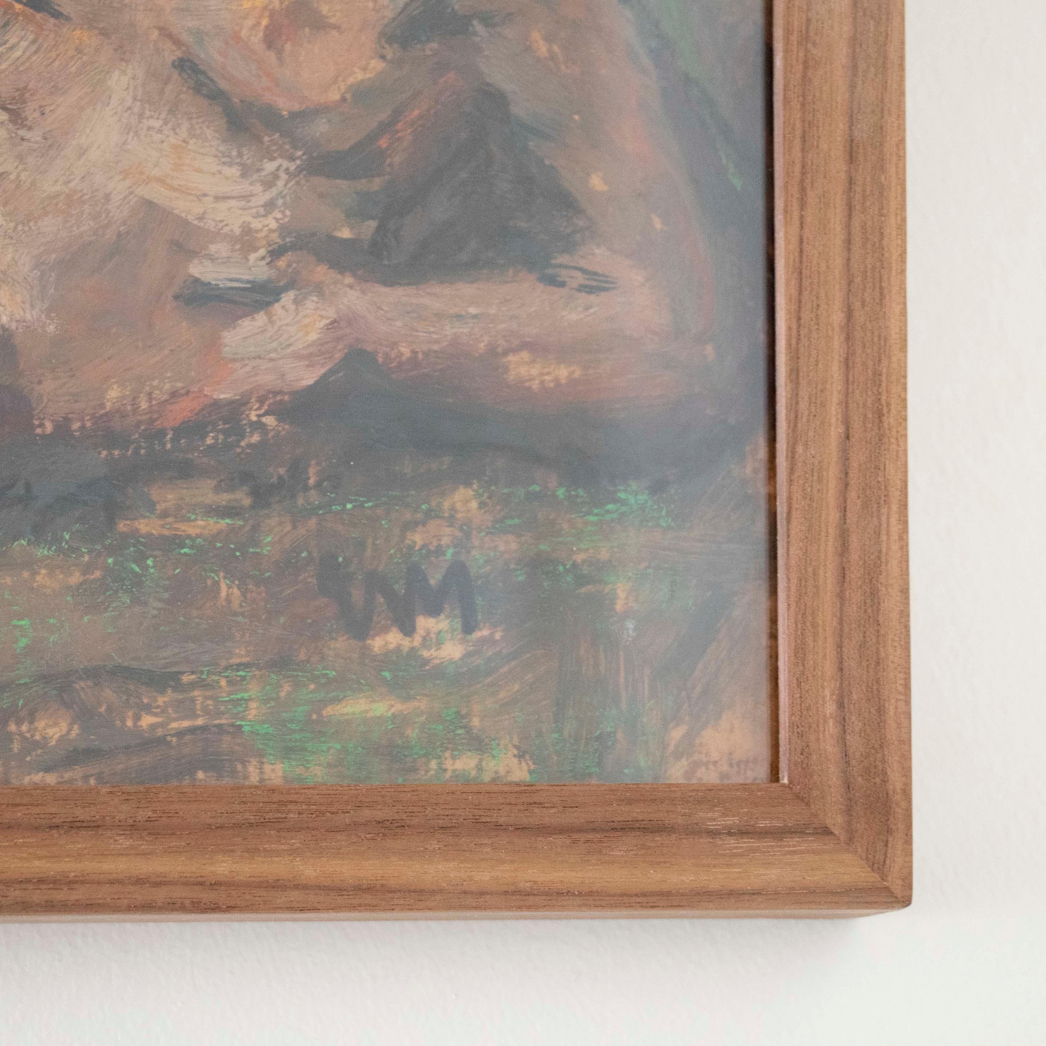 20th Century French 1950's Expressionist Painting, Nude Woman
