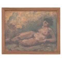 Französisches expressionistisches Gemälde der 1950er Jahre, nackte Frau