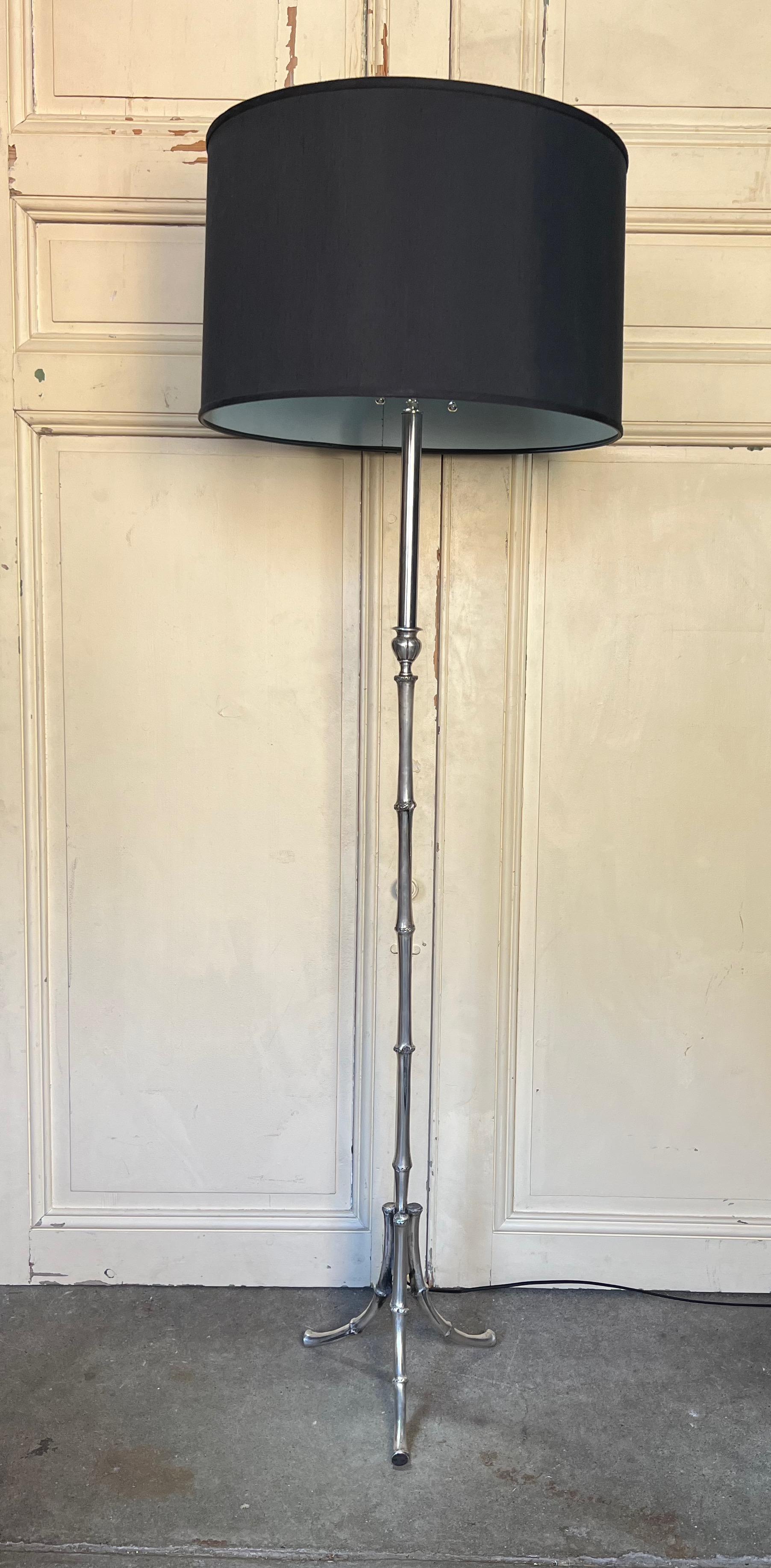 French 1950's Faux Bamboo Floor Lamp For Sale 5