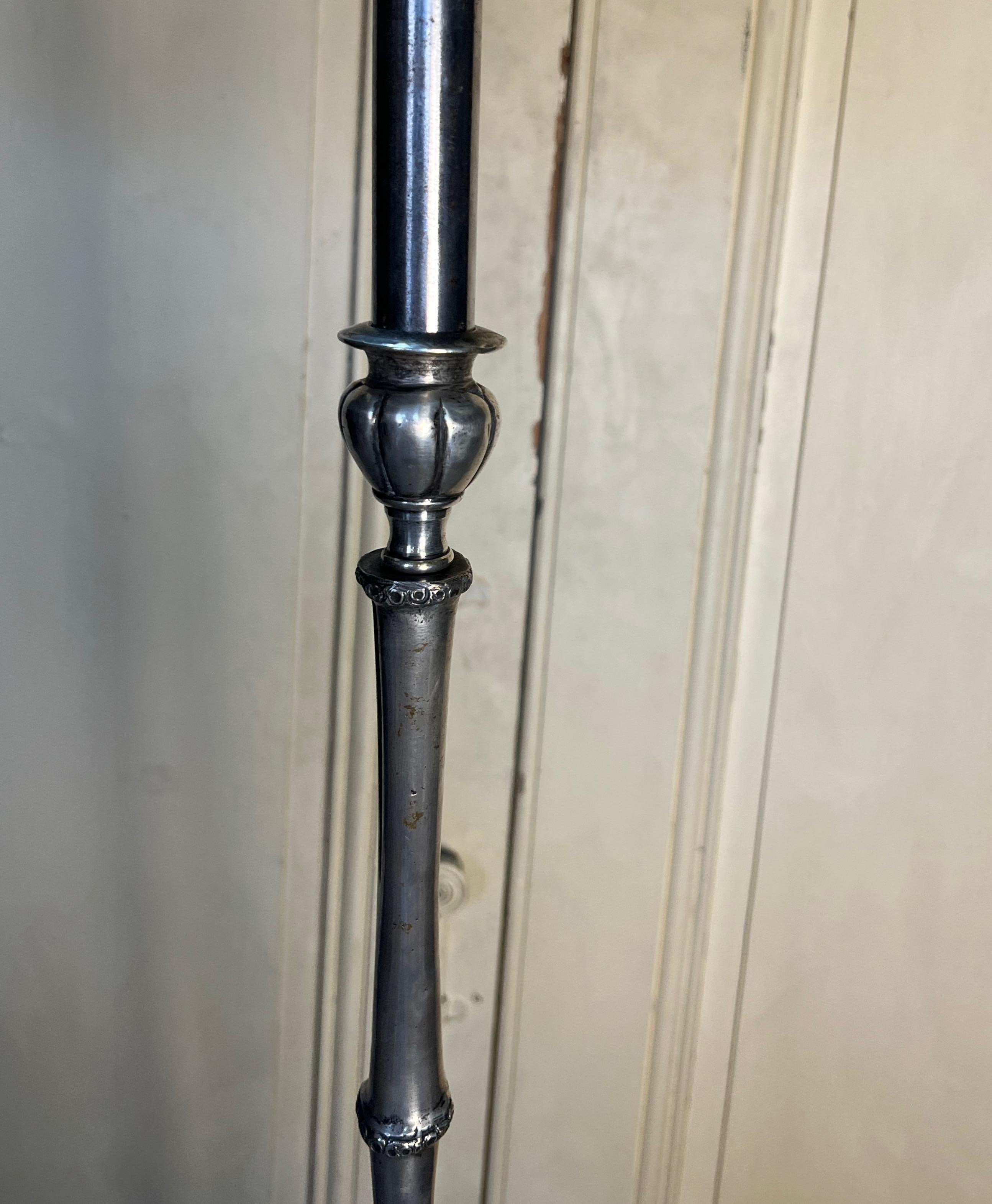 French 1950's Faux Bamboo Floor Lamp For Sale 1