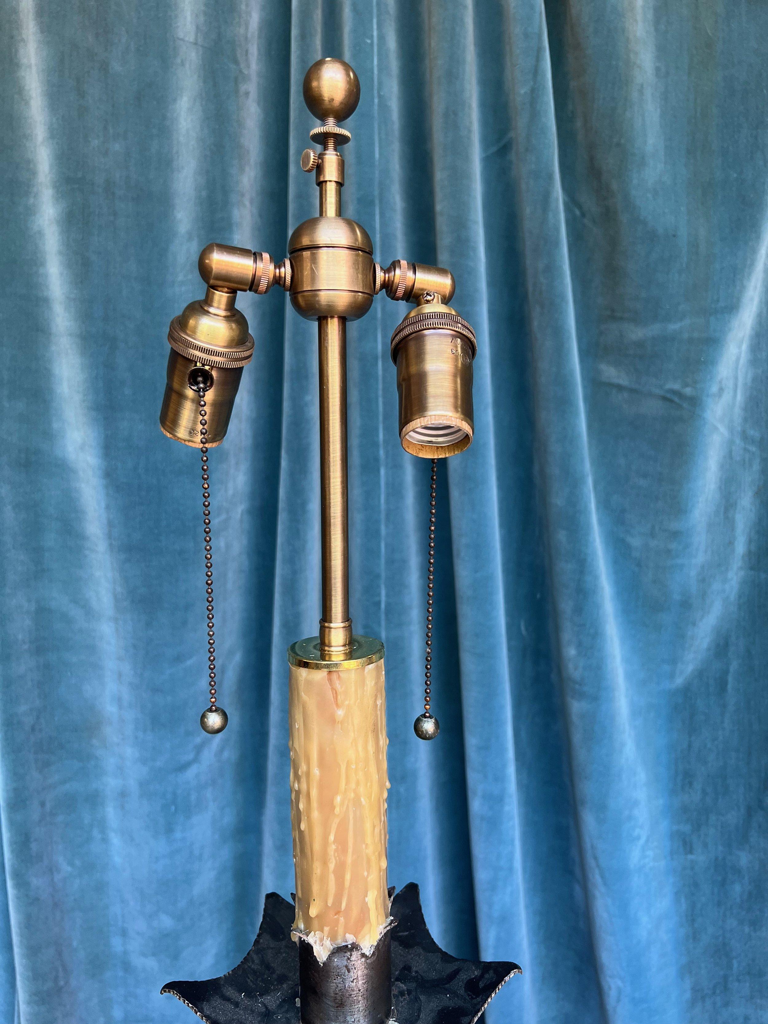 French 1950s Floor Lamp in Polished Iron For Sale 6