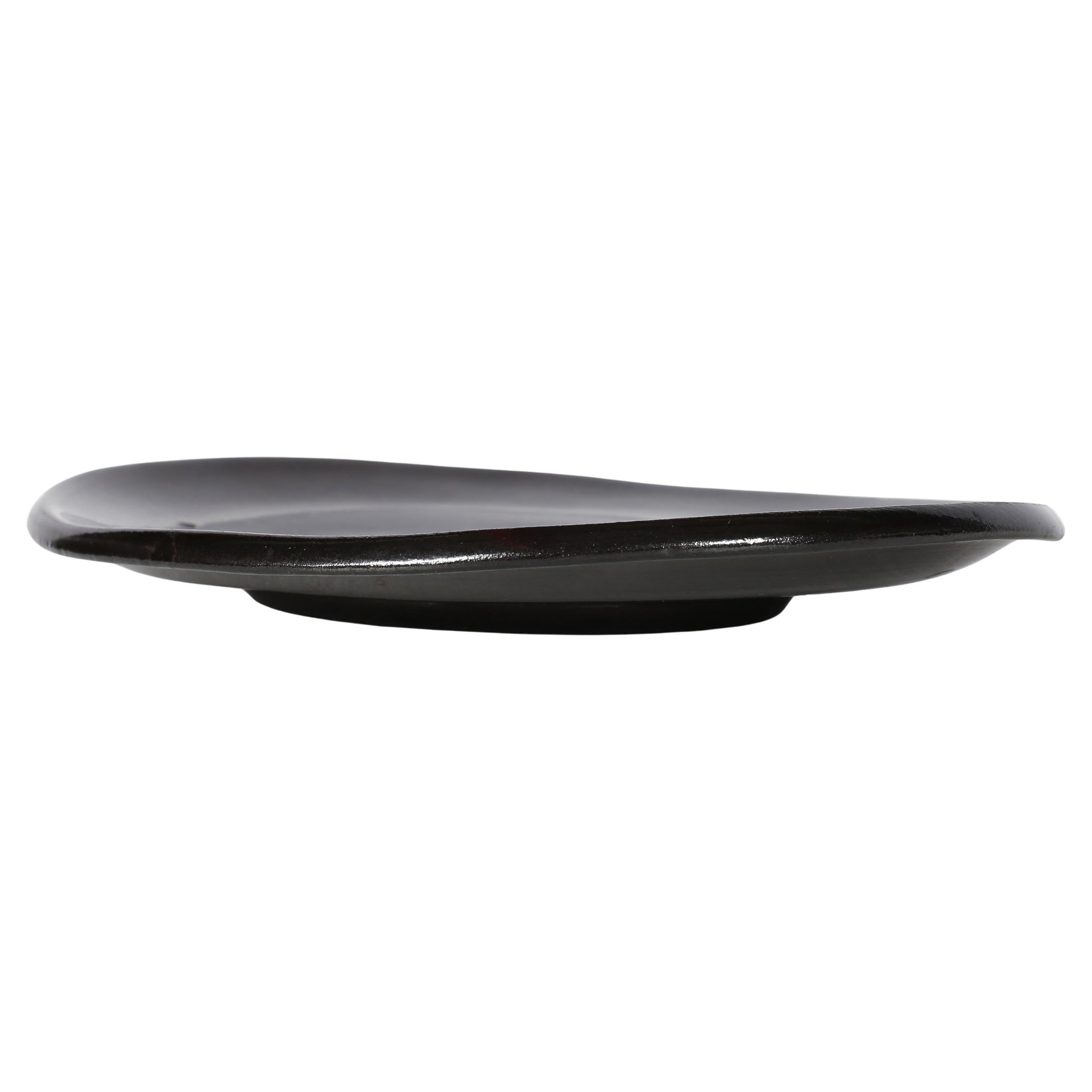 French 1950s Freeform Black Vide-Poche by Suzanne Ramié for Atelier Madoura