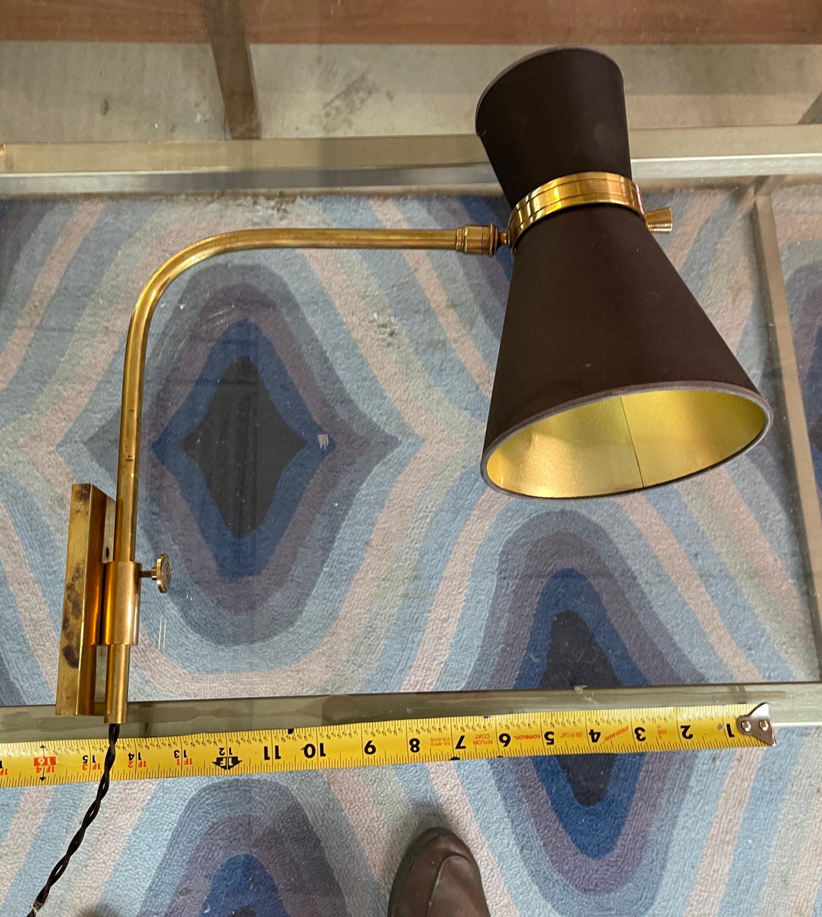 French 1950's Height Adjustable Swing Arm Sconce by Lunel For Sale 1