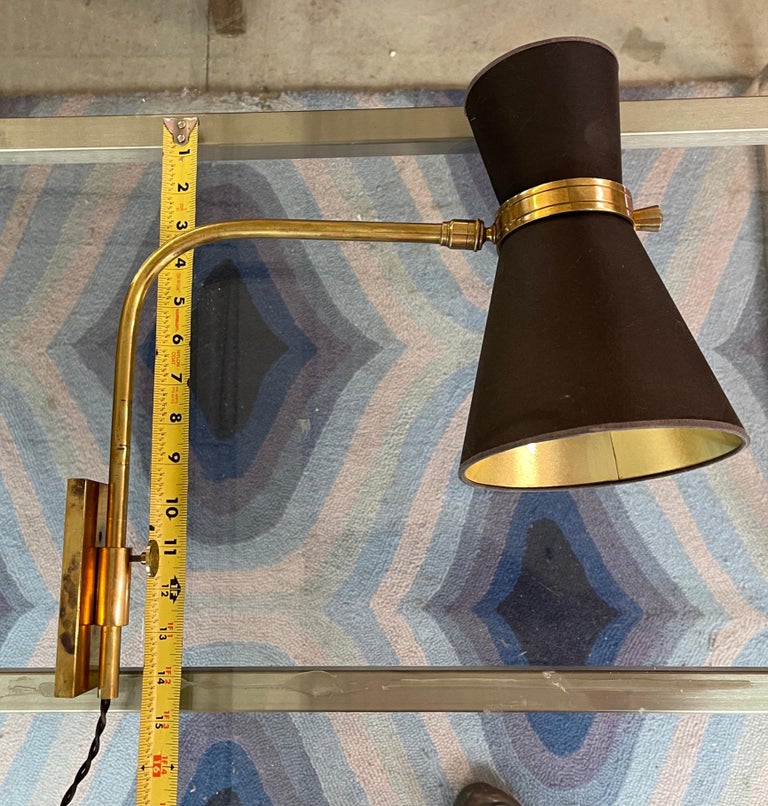French 1950's Height Adjustable Swing Arm Sconce by Lunel For Sale 9