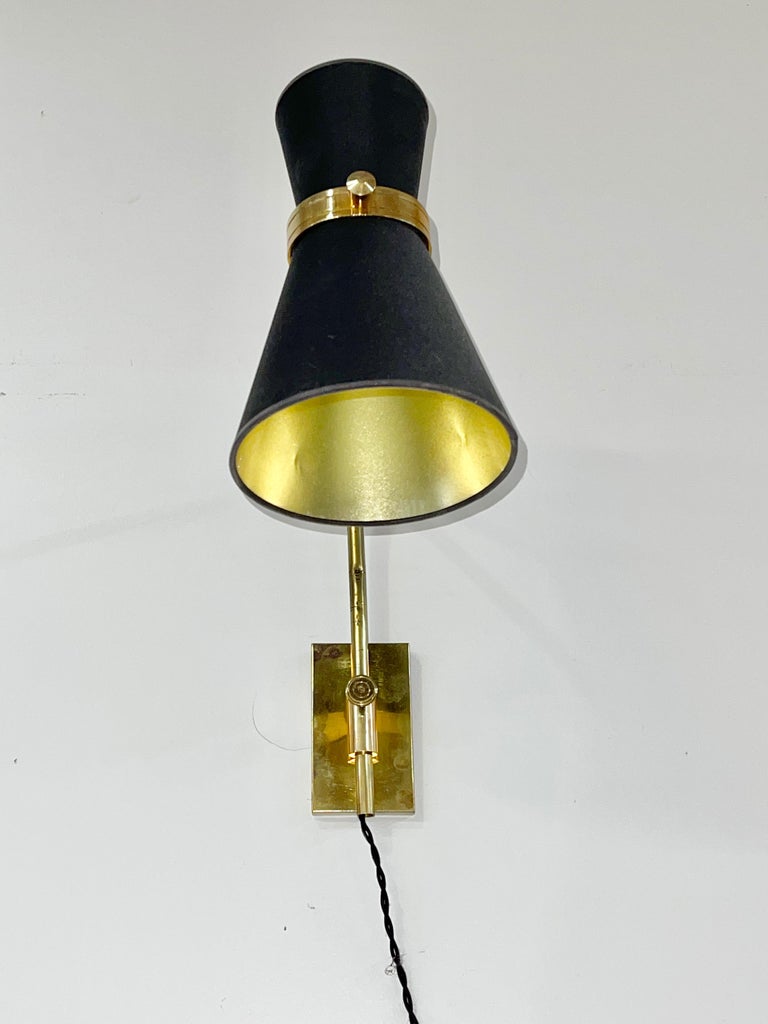 Mid-20th Century French 1950's Height Adjustable Swing Arm Sconce by Lunel For Sale