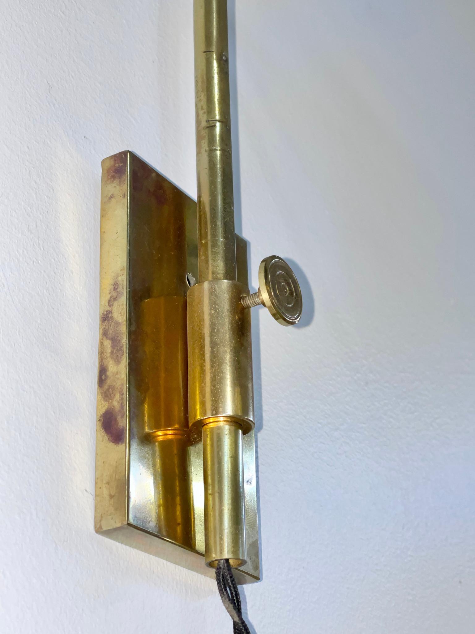 Mid-20th Century French 1950's Height Adjustable Swing Arm Sconce by Lunel For Sale