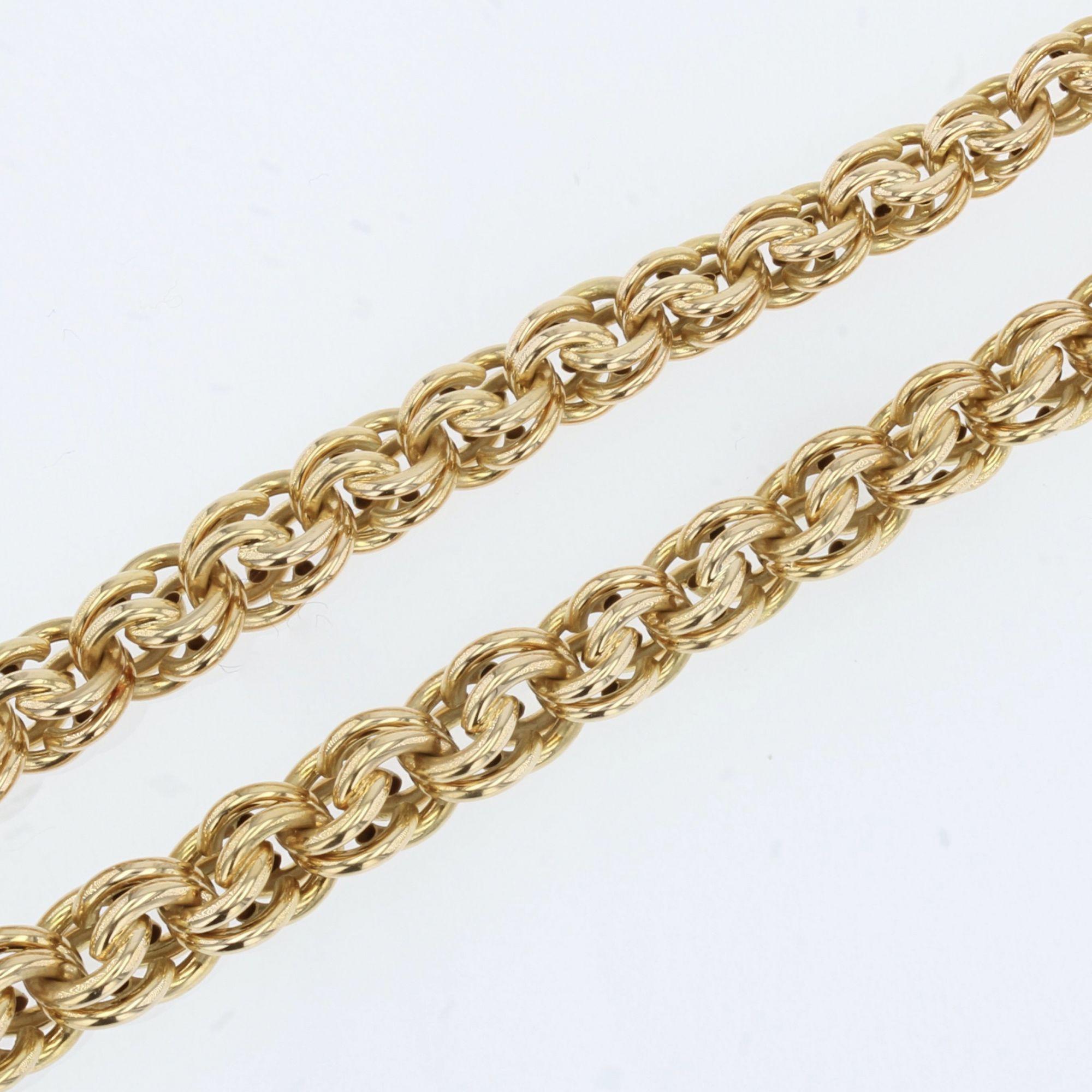 French 1950s Interlaced Links 18 Karat Yellow Gold Necklace 2