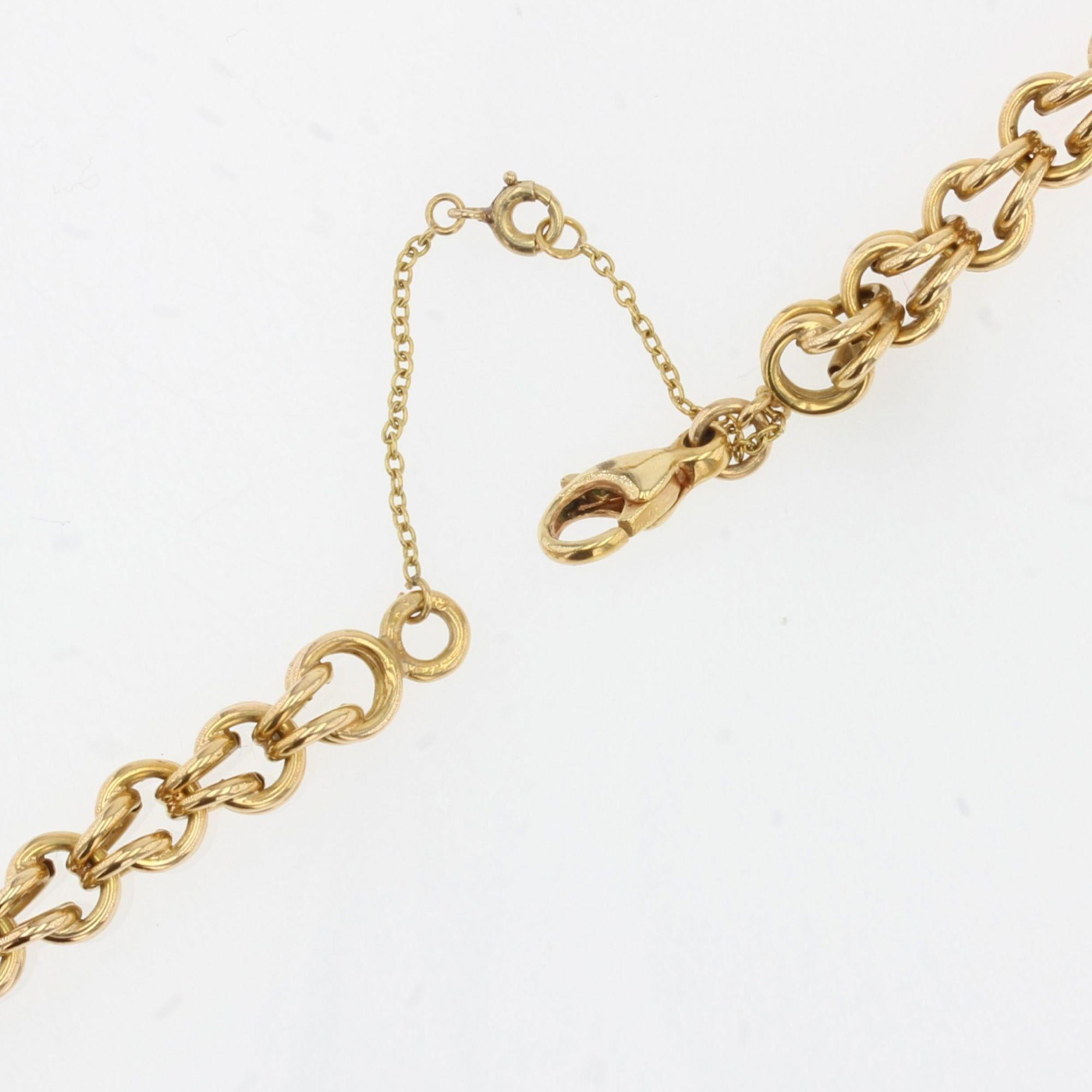 French 1950s Interlaced Links 18 Karat Yellow Gold Necklace 3