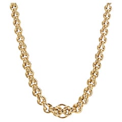 French 1950s Interlaced Links 18 Karat Yellow Gold Necklace