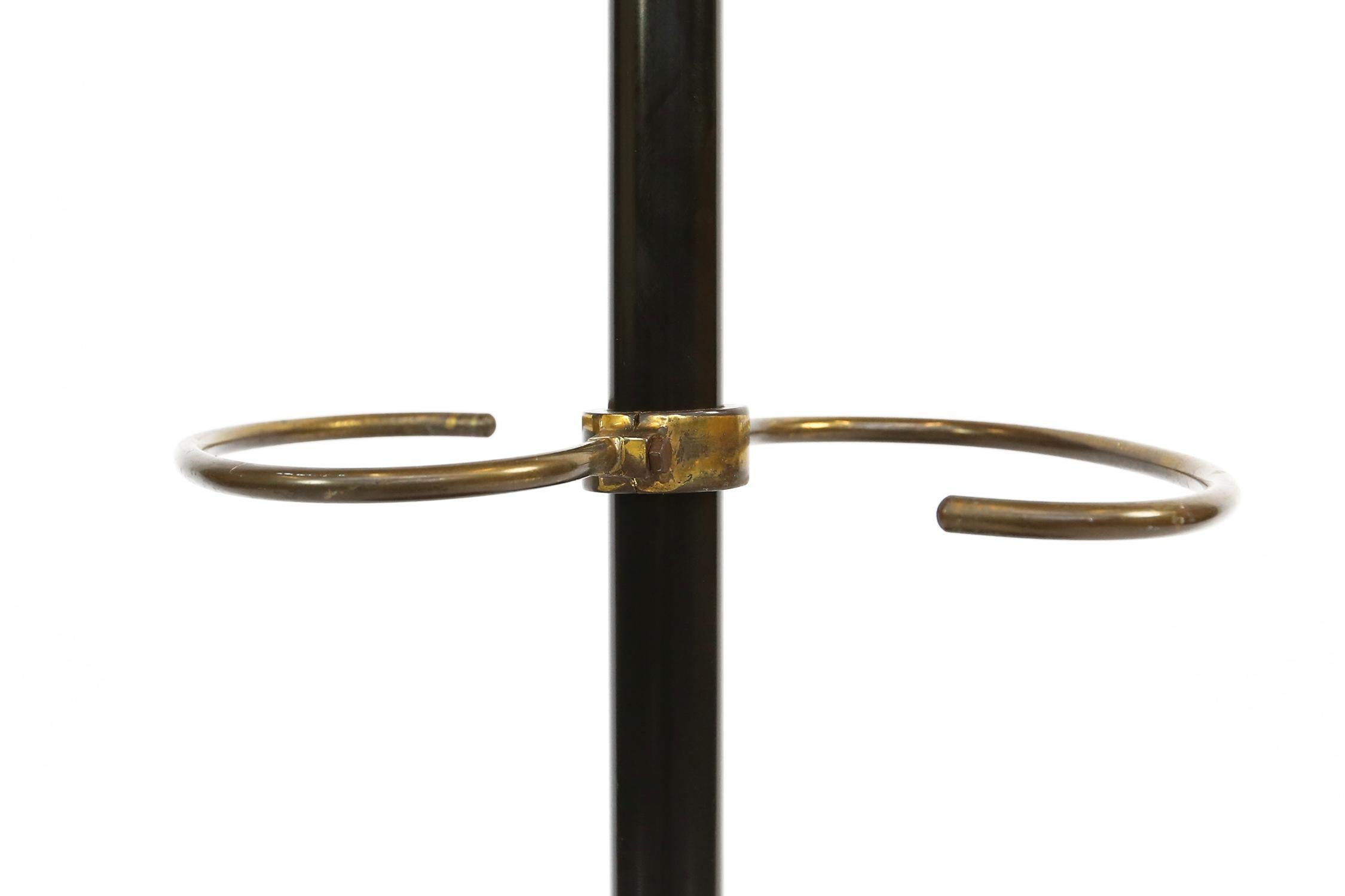 French 1950s Jacques Adnet Gilt Bronze and Black Lacquered Iron Coat Stand 2