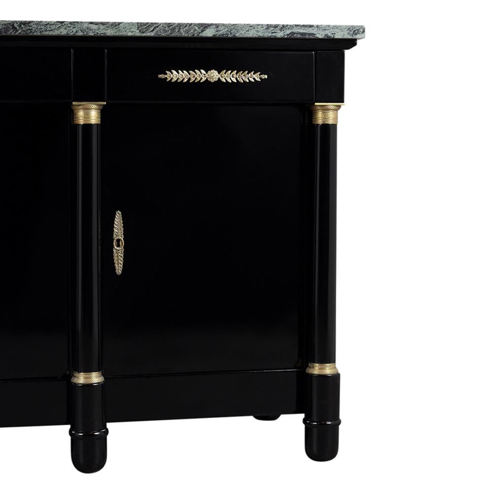 Ebonized French 1950s Janses Style Black Empire Style Credenza